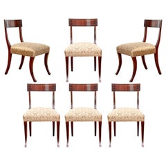 Ensemble de six chaises en acajou de style Klismos de Jasper par Michael Smith