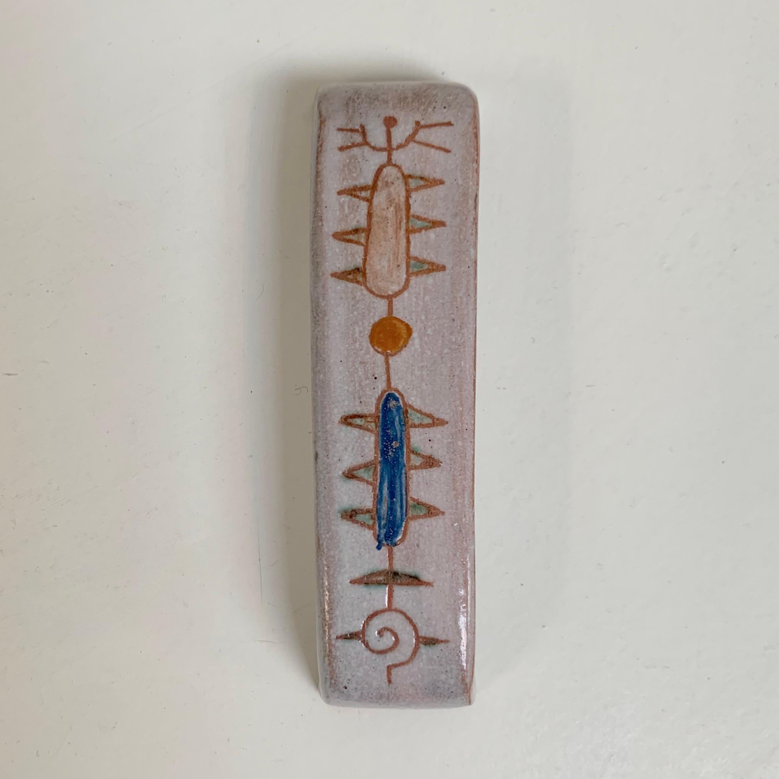 Set of six knife holders signed by Jean Rivier, circa 1960, Vallauris, France. For Sale 4