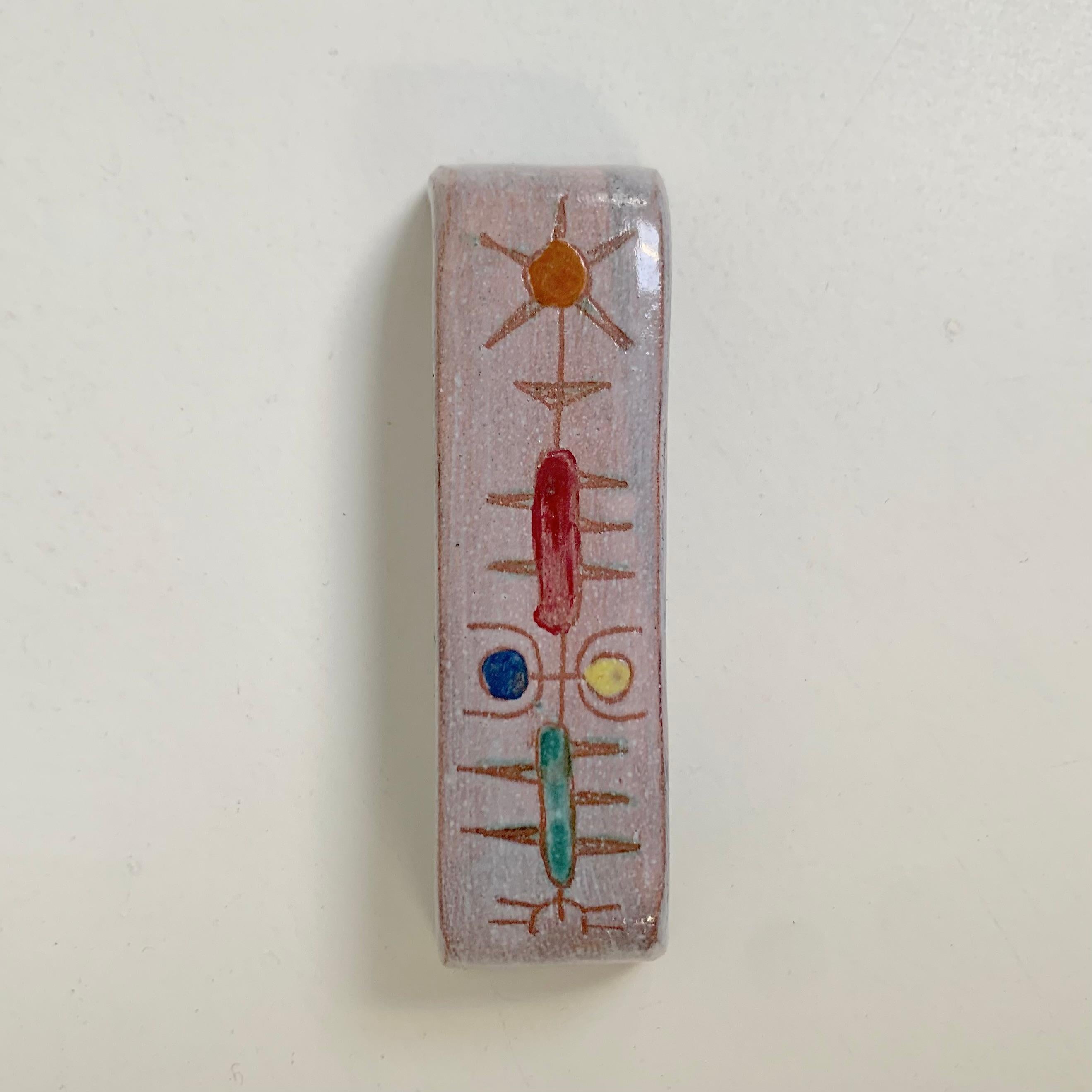 Mid-20th Century Set of six knife holders signed by Jean Rivier, circa 1960, Vallauris, France. For Sale