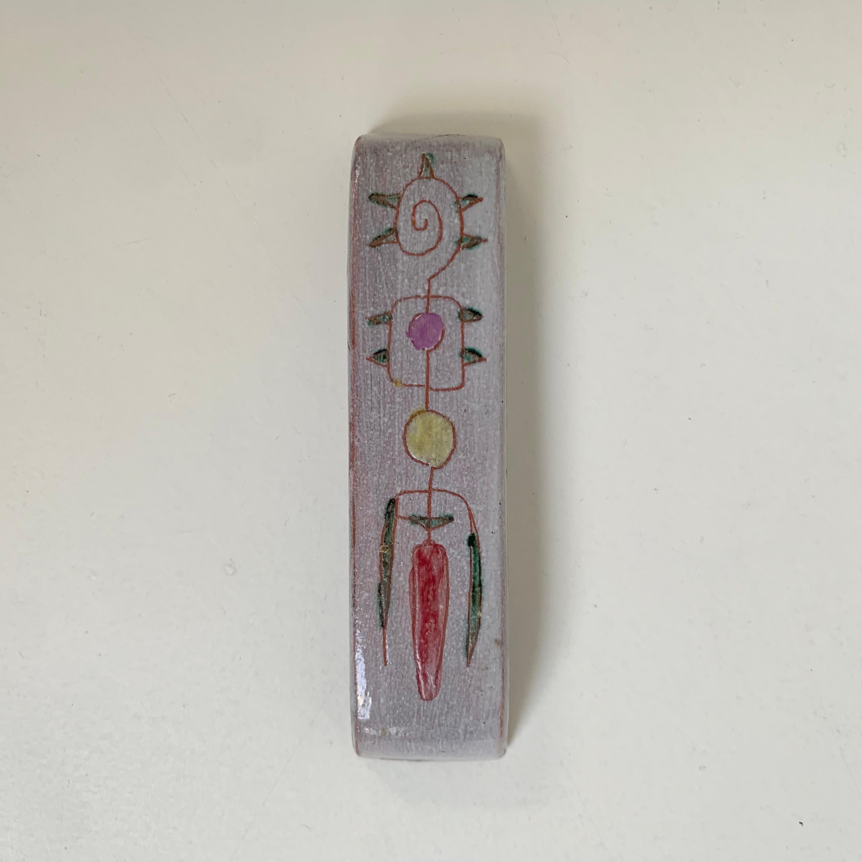 Ceramic Set of six knife holders signed by Jean Rivier, circa 1960, Vallauris, France. For Sale