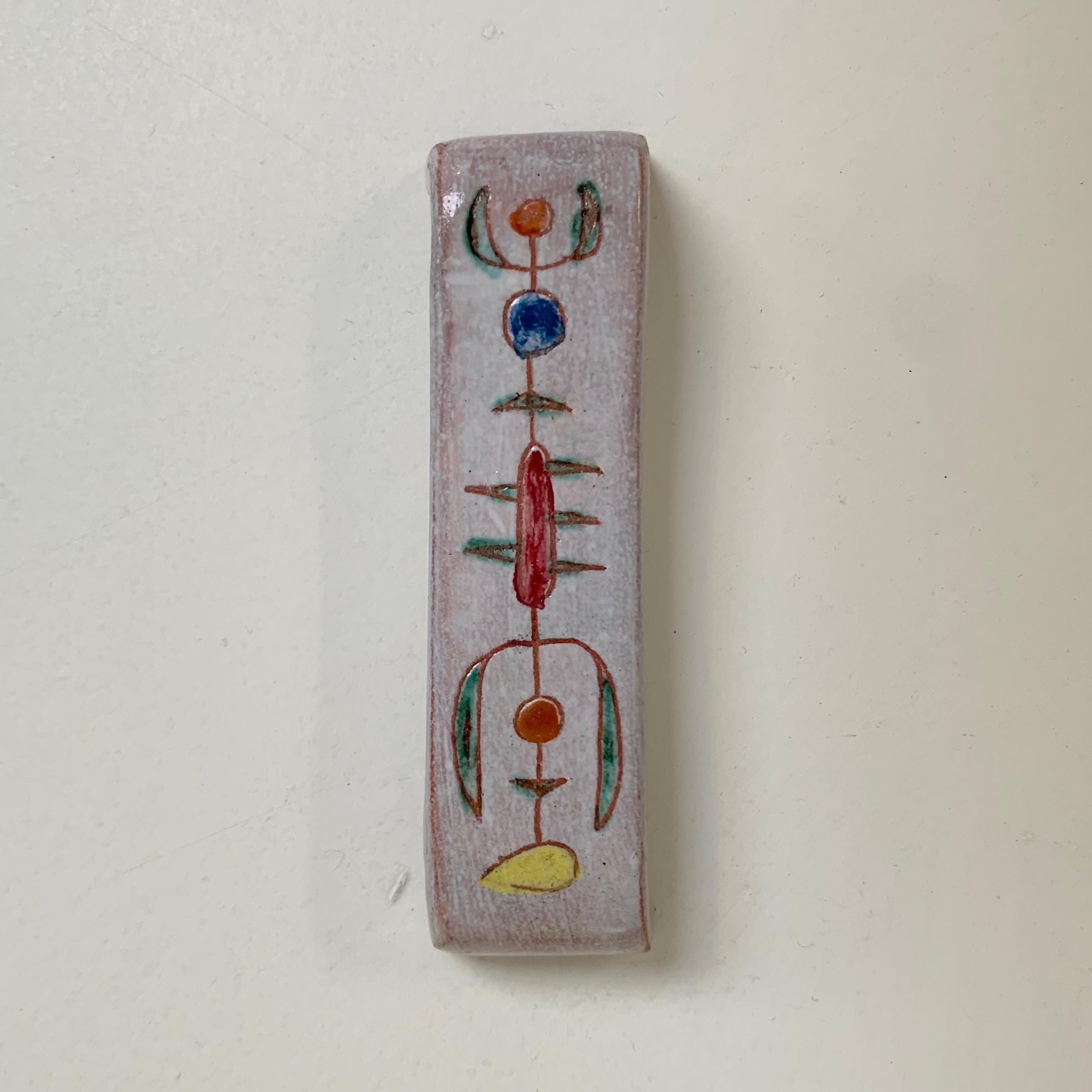 Set of six knife holders signed by Jean Rivier, circa 1960, Vallauris, France. For Sale 1
