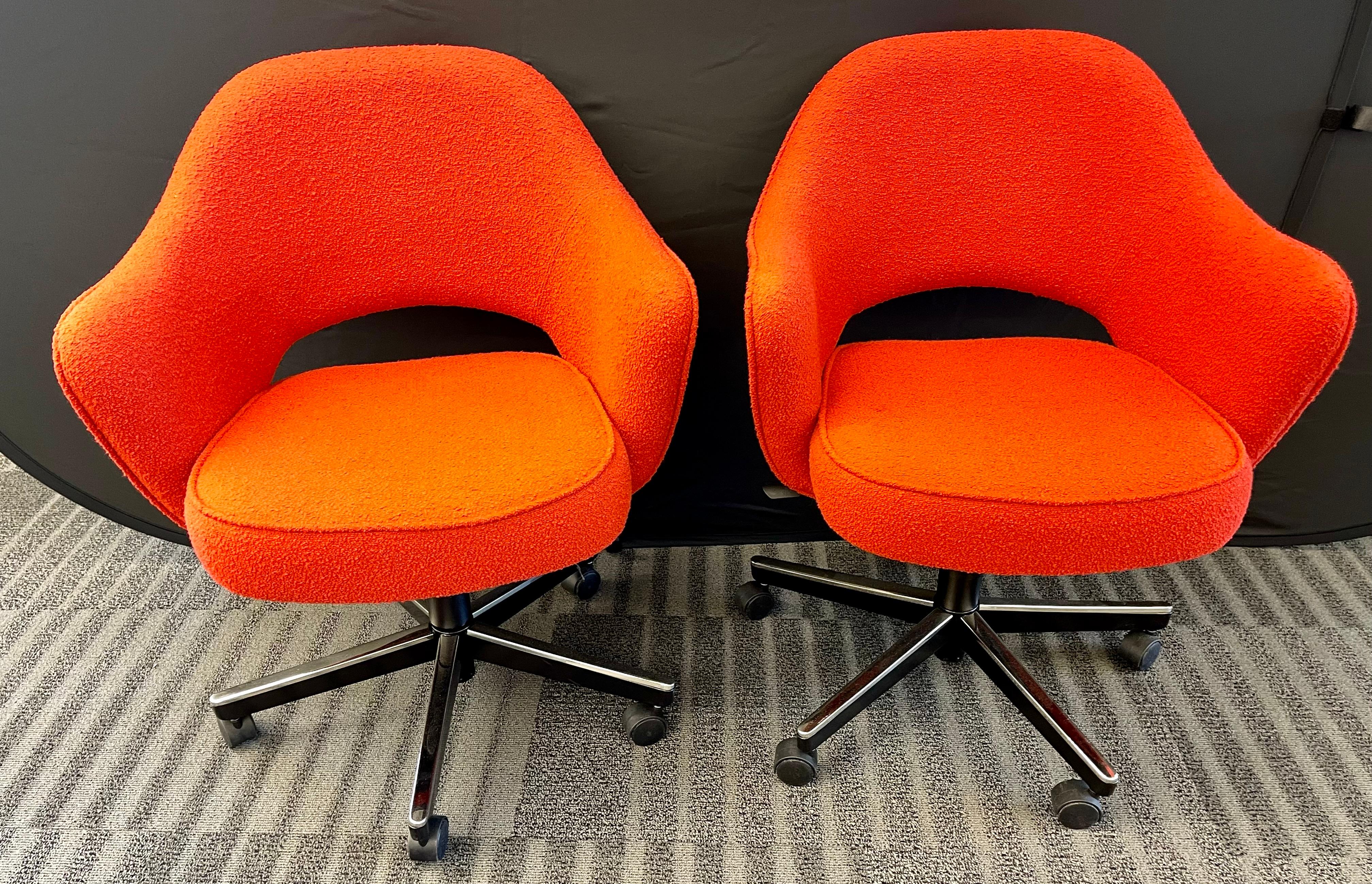 Set of Six Knoll Inc Saarinen Office Chairs on Casters, Executive Vintage 8