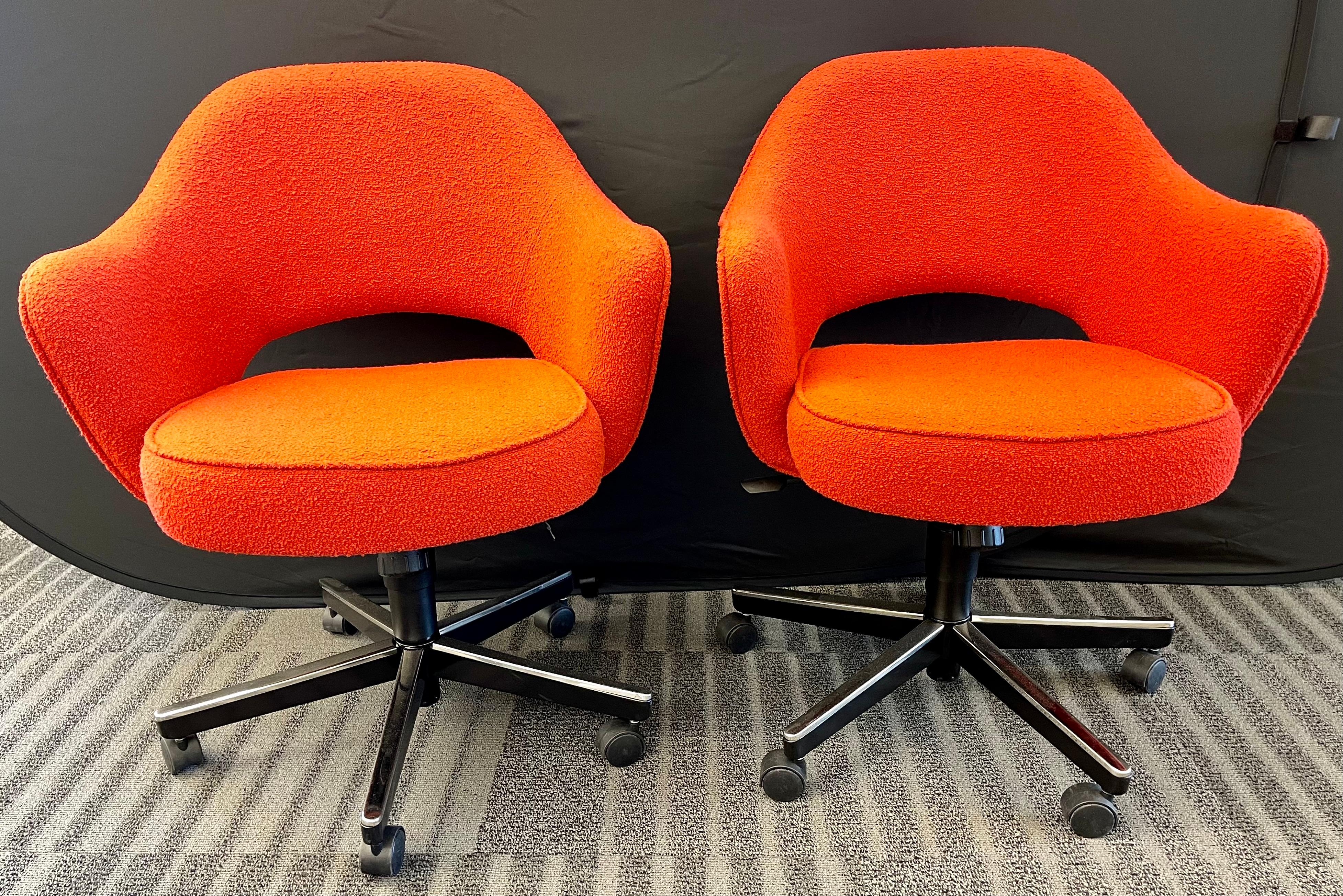 Set of Six Knoll Inc Saarinen Office Chairs on Casters, Executive Vintage 10