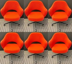 Set of Six Knoll Inc Saarinen Office Chairs on Casters, Executive Vintage
