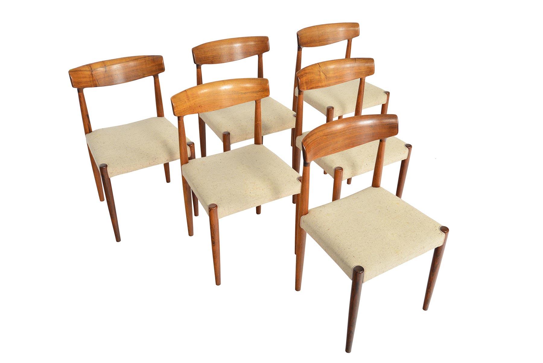 Mid-Century Modern Set of Six Knud Faerch Model 343 Danish Modern Dining Chairs in Rosewood