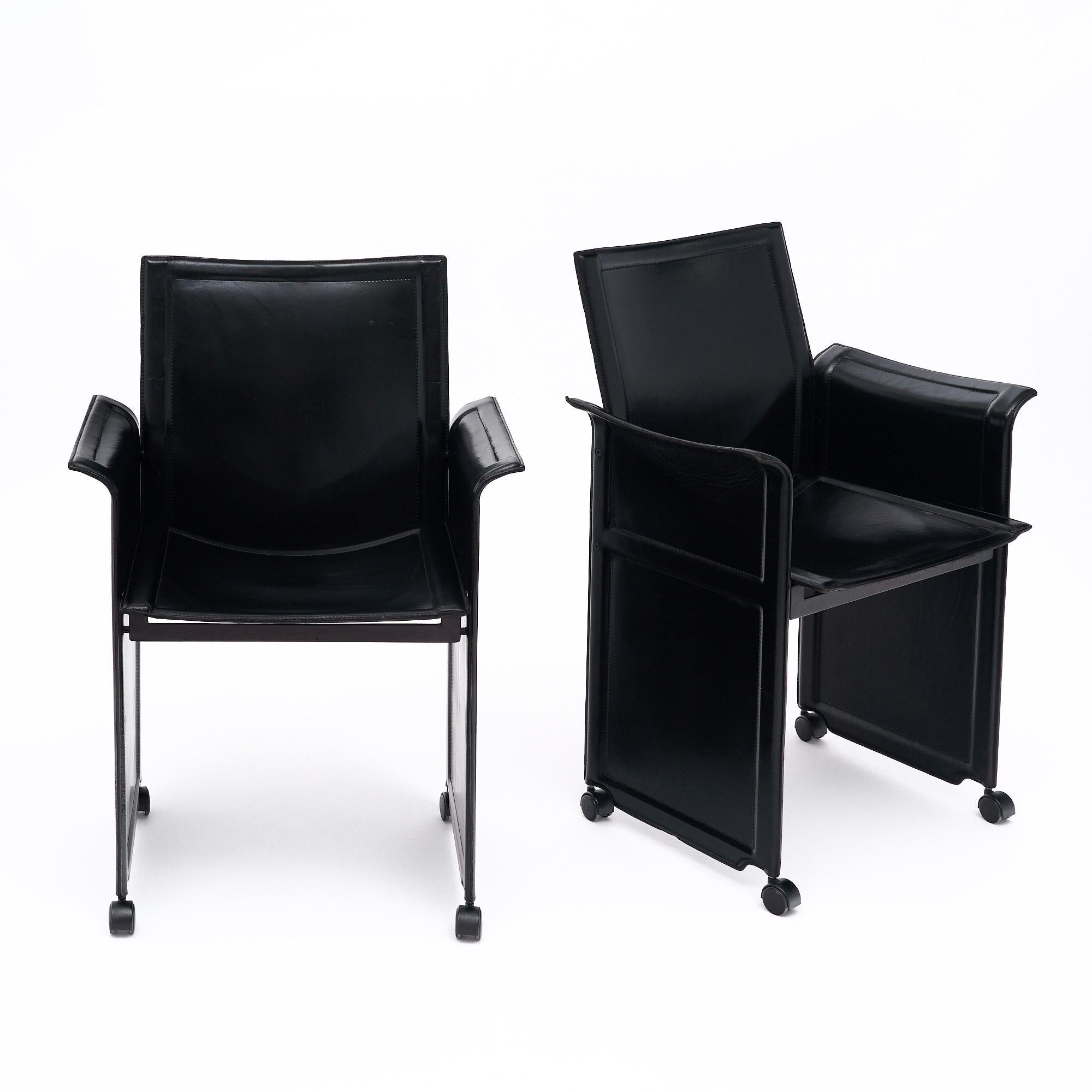 Mid-Century Modern Set of Six “Korium” Armchairs by Tito Agnoli for Matteo Grassi For Sale