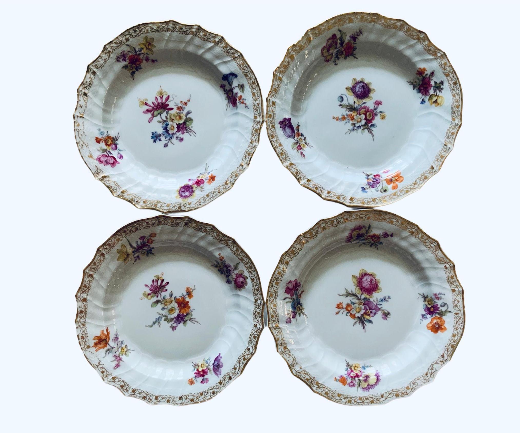 Rococo Set of Six KPM Bread and Butter Plates For Sale