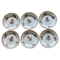 Set of Six KPM Bread and Butter Plates