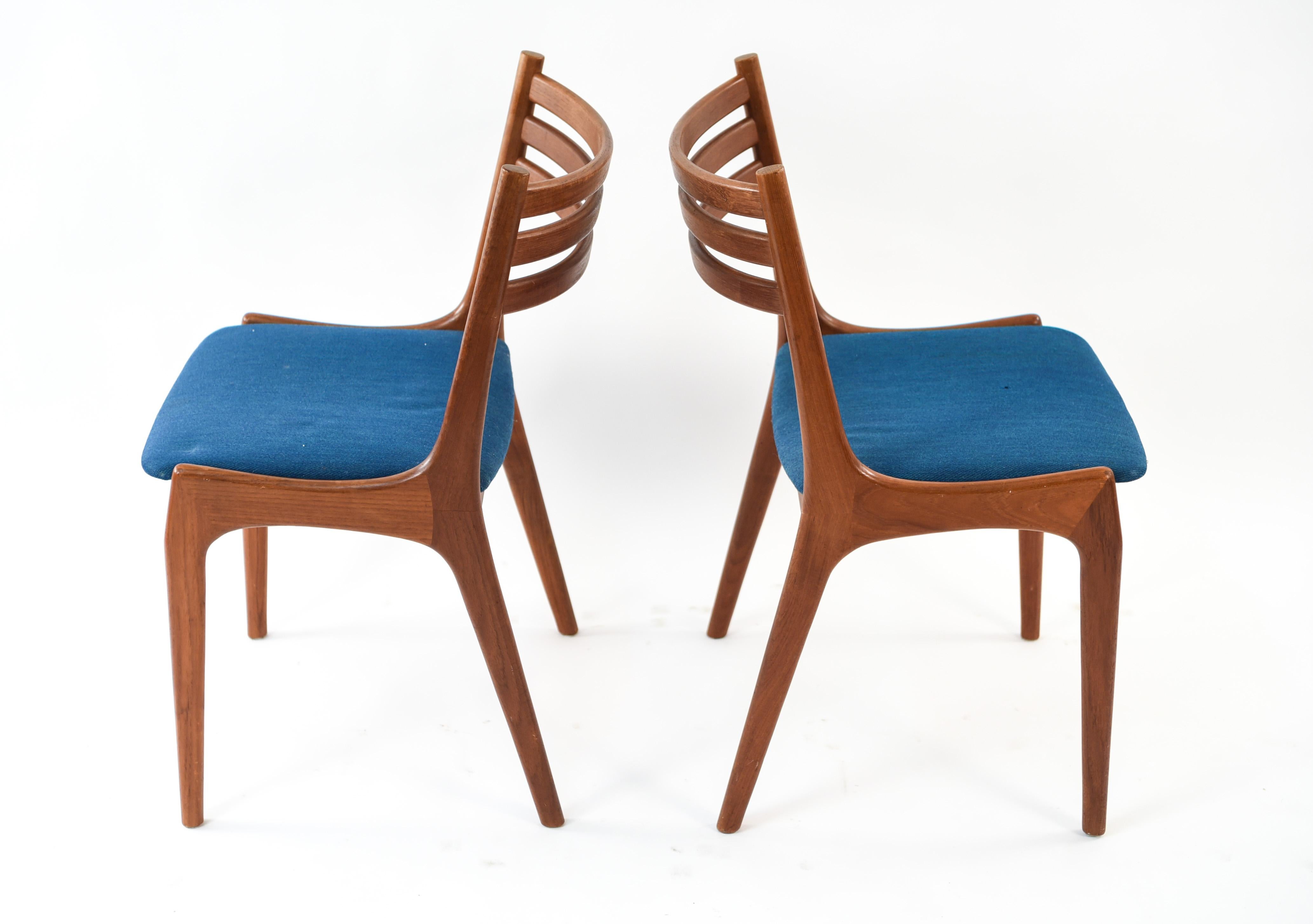 Set of Six K.S. Mobler Teak Dining Chairs Attributed to Kai Kristiansen 1