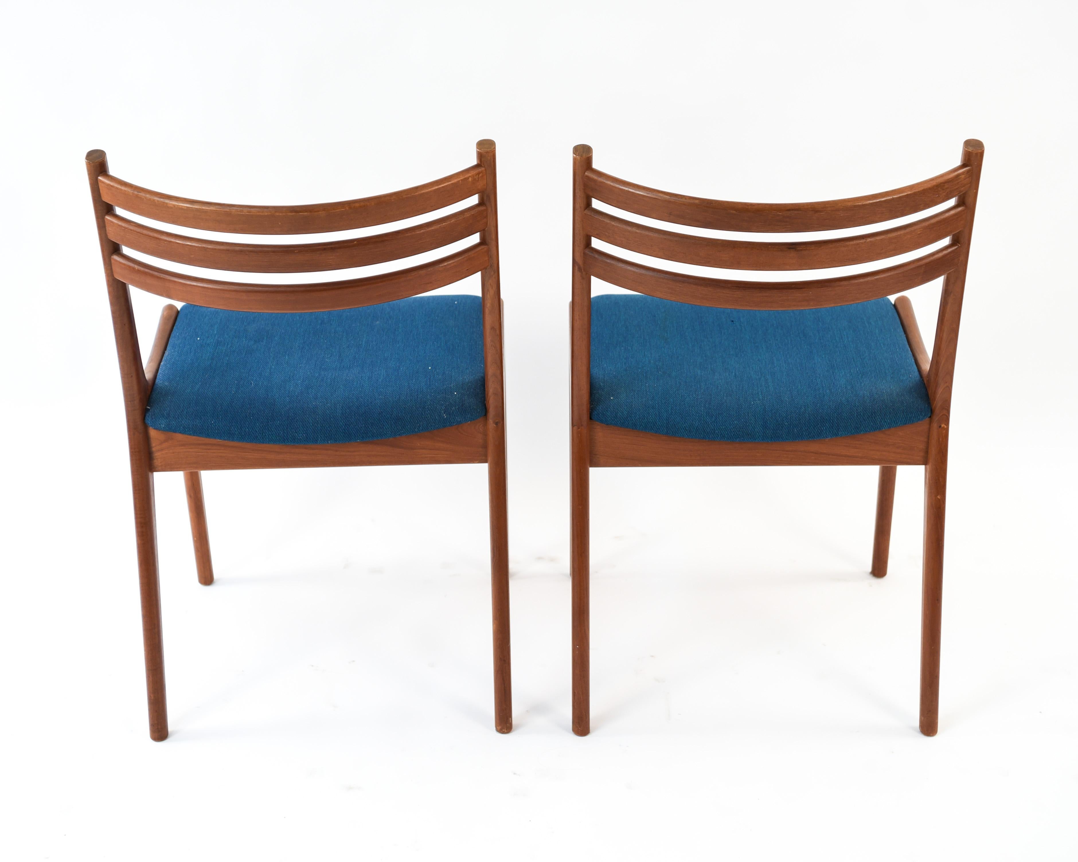 Set of Six K.S. Mobler Teak Dining Chairs Attributed to Kai Kristiansen 2