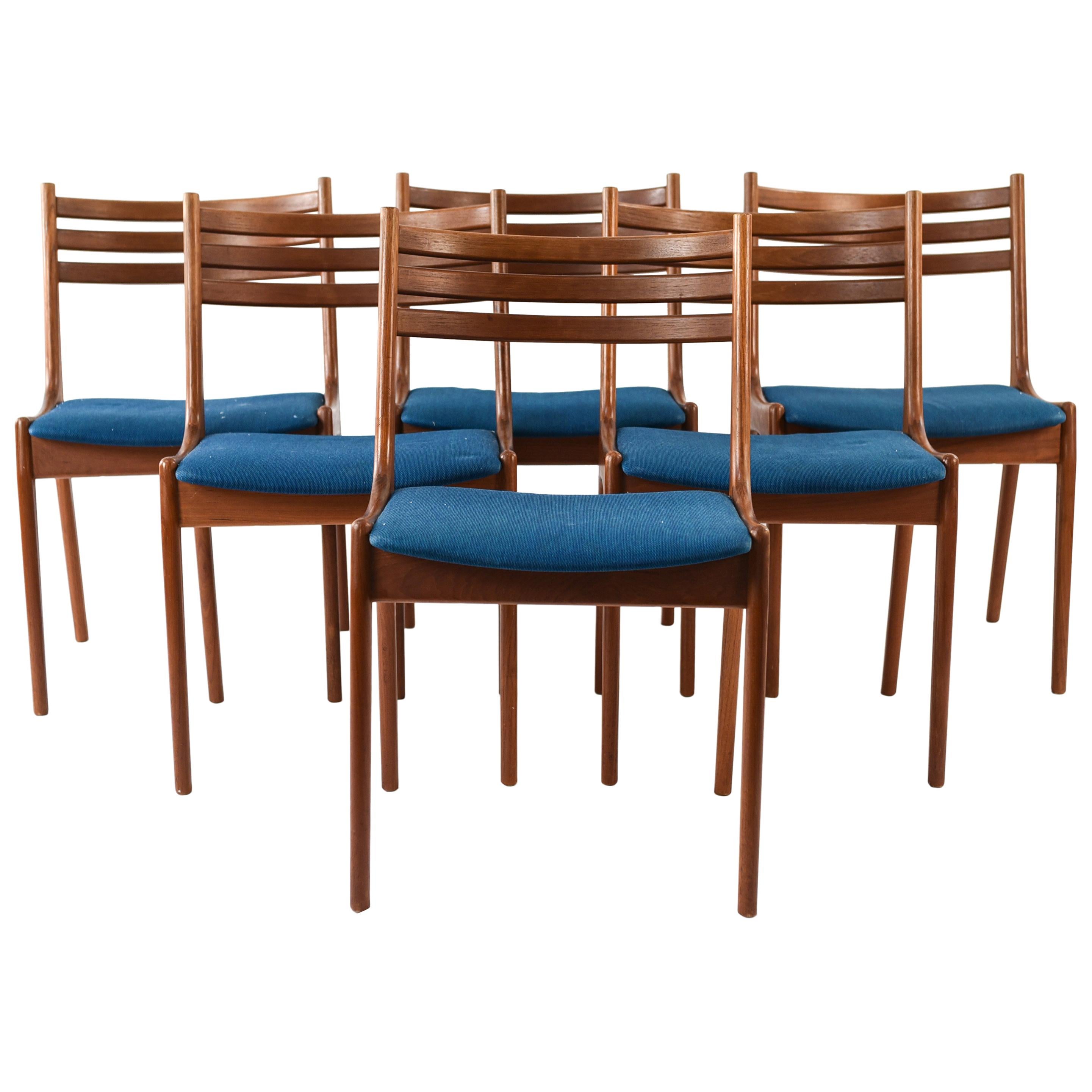 Set of Six K.S. Mobler Teak Dining Chairs Attributed to Kai Kristiansen