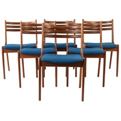 Set of Six K.S. Mobler Teak Dining Chairs Attributed to Kai Kristiansen