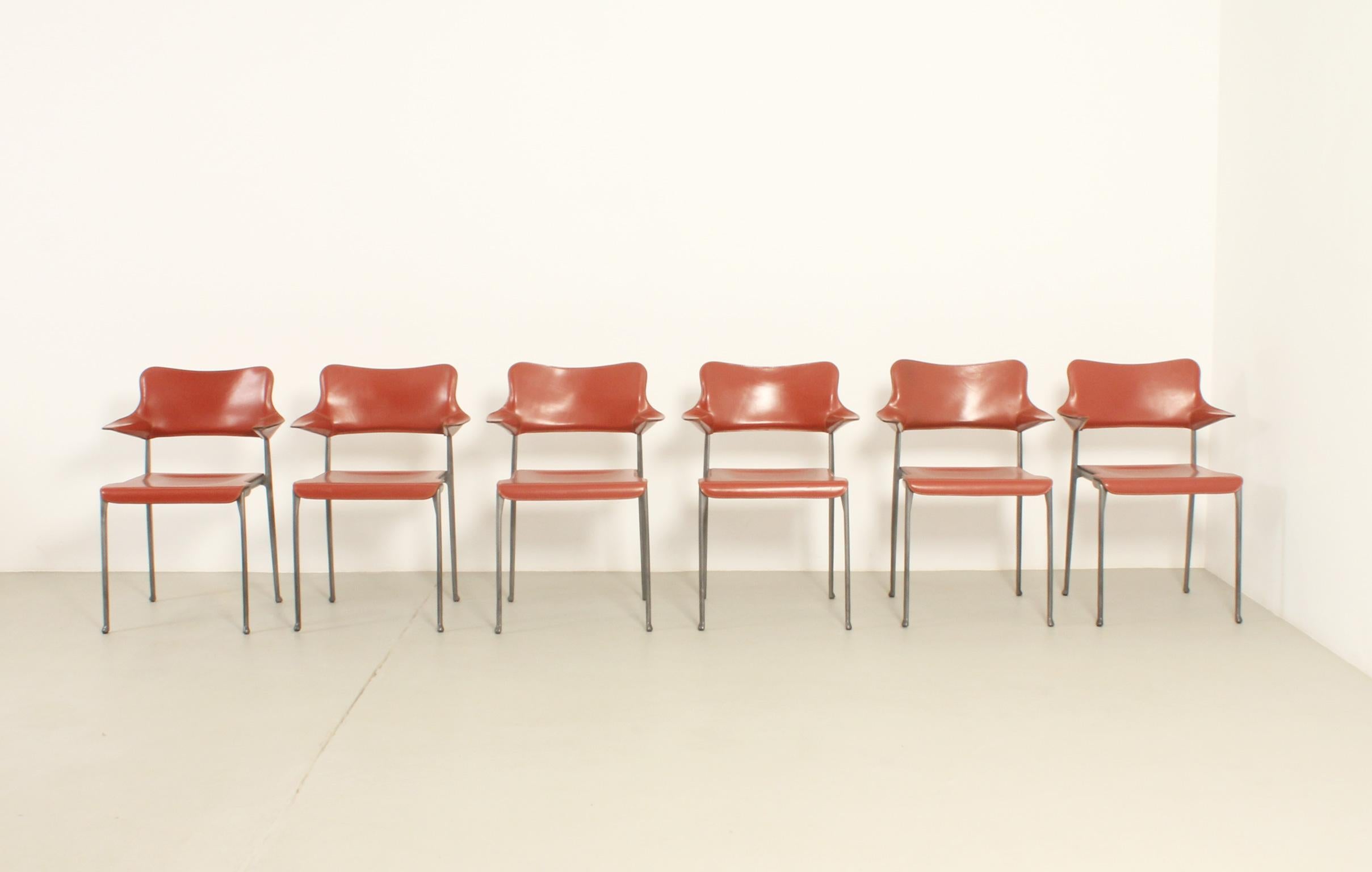 Post-Modern Set of Six Kumo Chairs by Toshiyuki Kita for Casas, Spain, 1989 For Sale