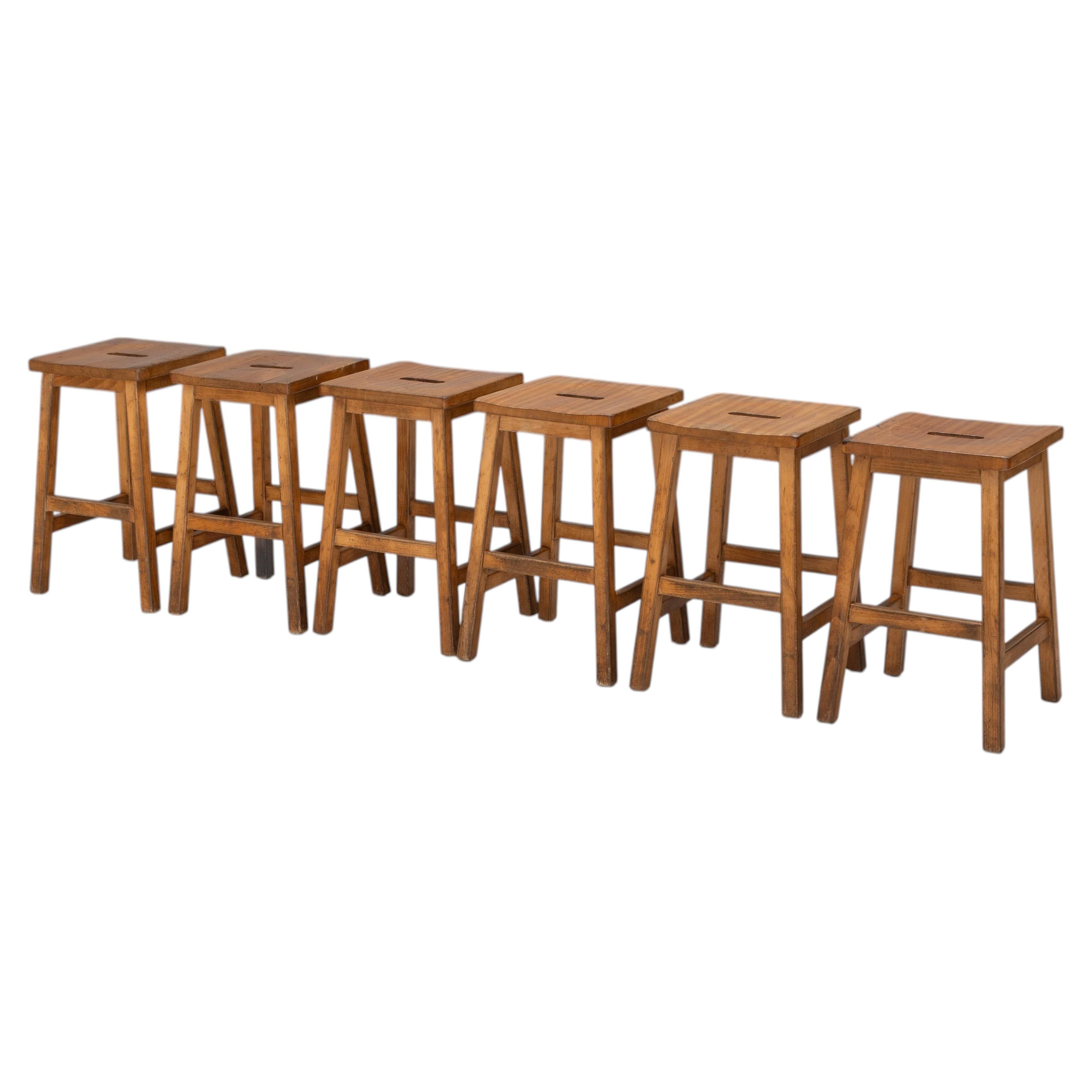 Set of Six Lab Stools For Sale