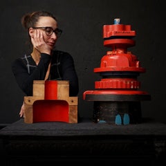 Set of Six Large 20th Century Dutch Wooden Industrial Machinery Foundry Moulds