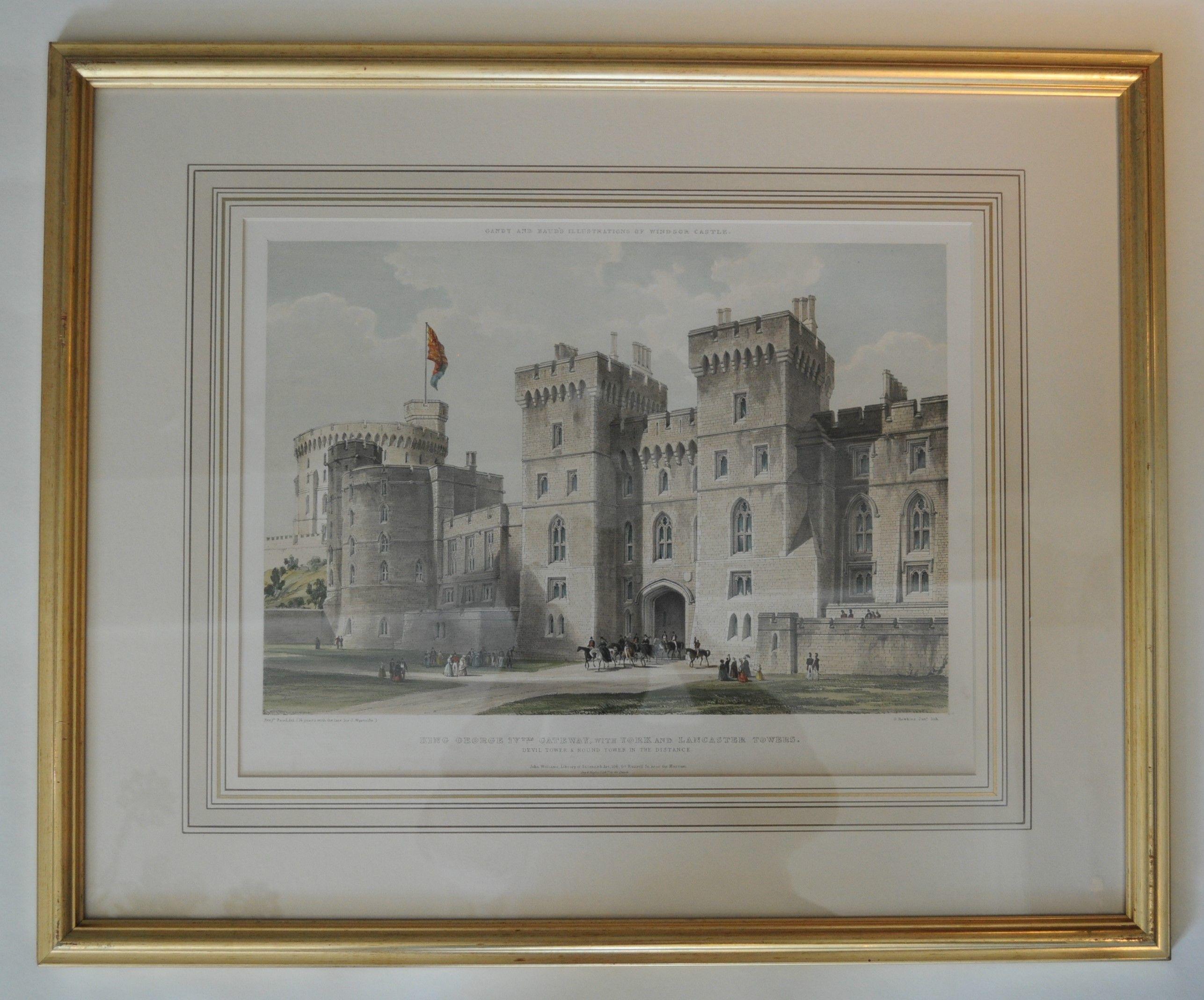 Set of Six Large Lithographs of Windsor Castle In Good Condition For Sale In Folkestone, GB