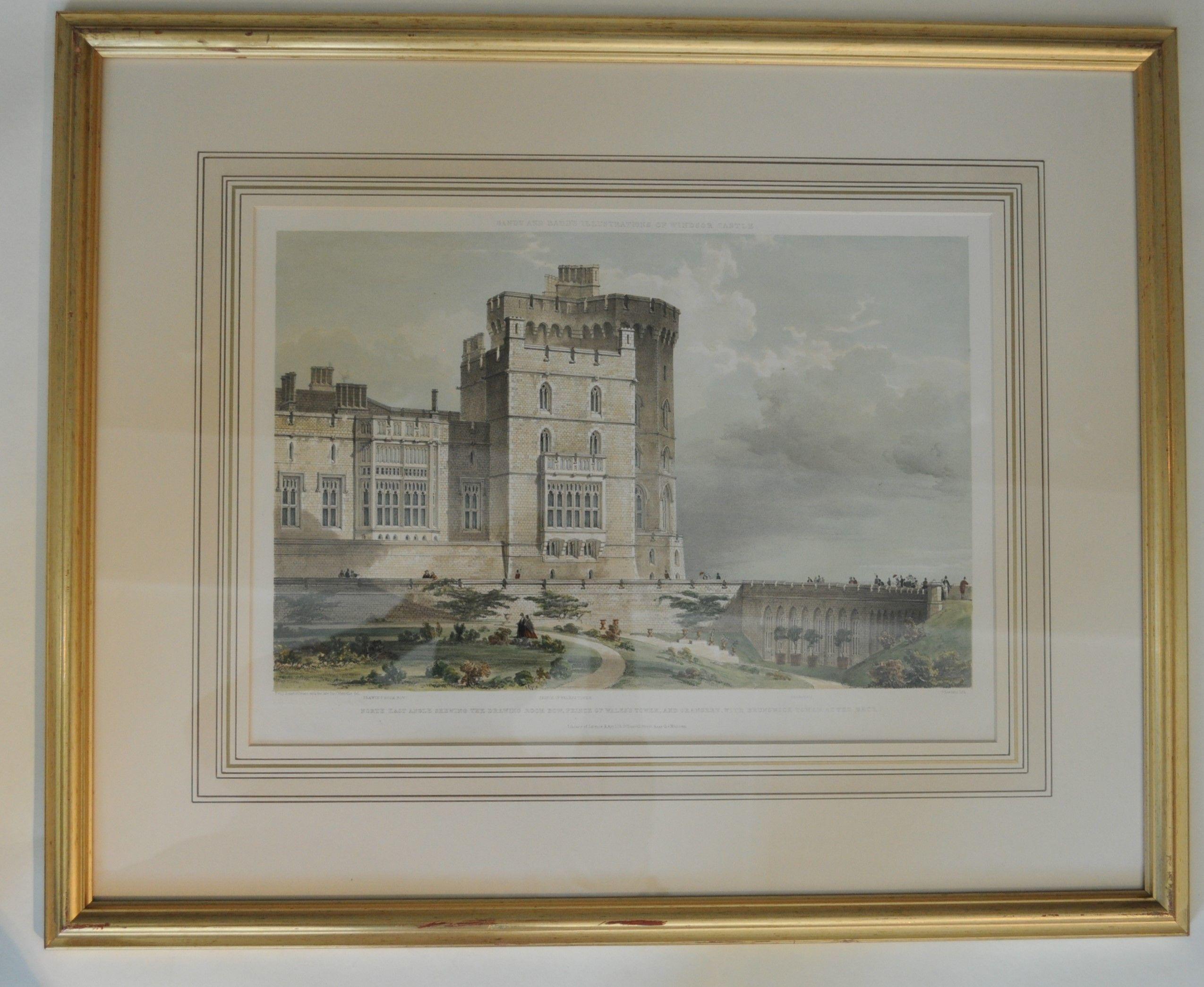 Paper Set of Six Large Lithographs of Windsor Castle For Sale