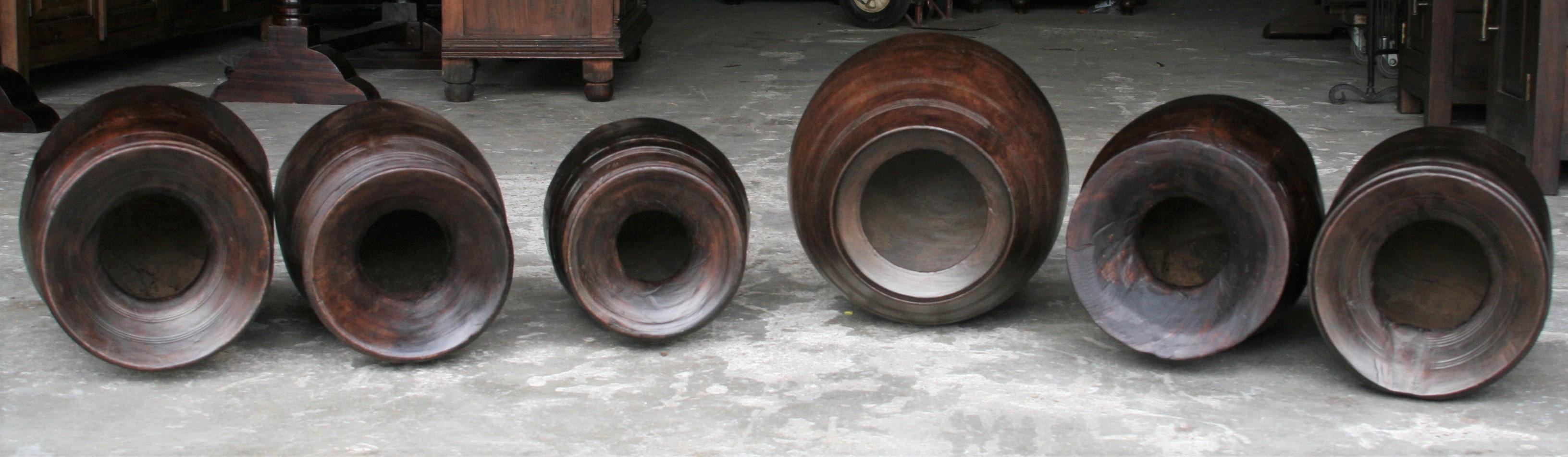 Hand carved from the north east hilly terrain of India, these pots remind us the culture and traditions of the tribal who lived in those times. These pots are much finer made indicating these were made in late 19th almost early 20th century. Wooden