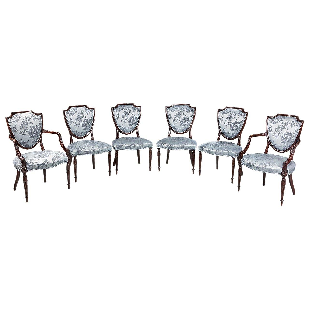Set of Six Late 19th Century Hepplewhite Design Chairs
