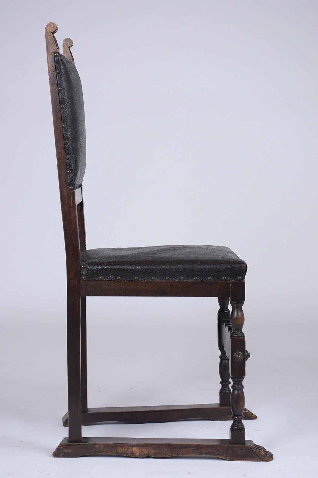 Six Italian 19th Century Leather Dining Chairs 4