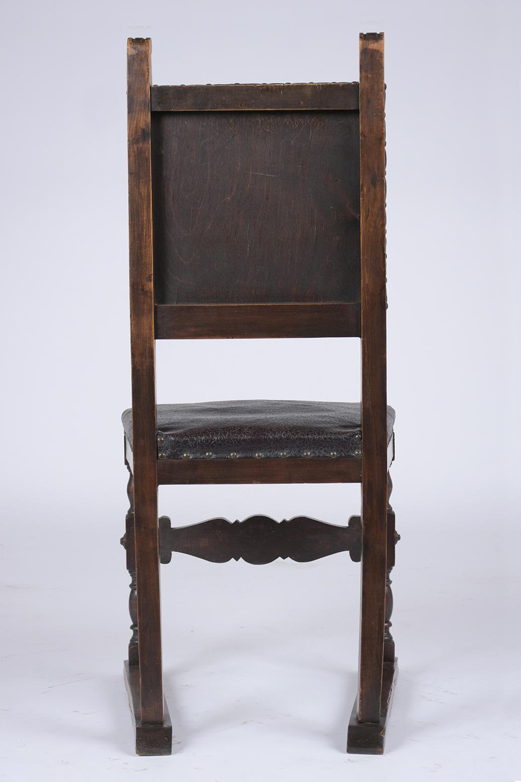 Six Italian 19th Century Leather Dining Chairs 5