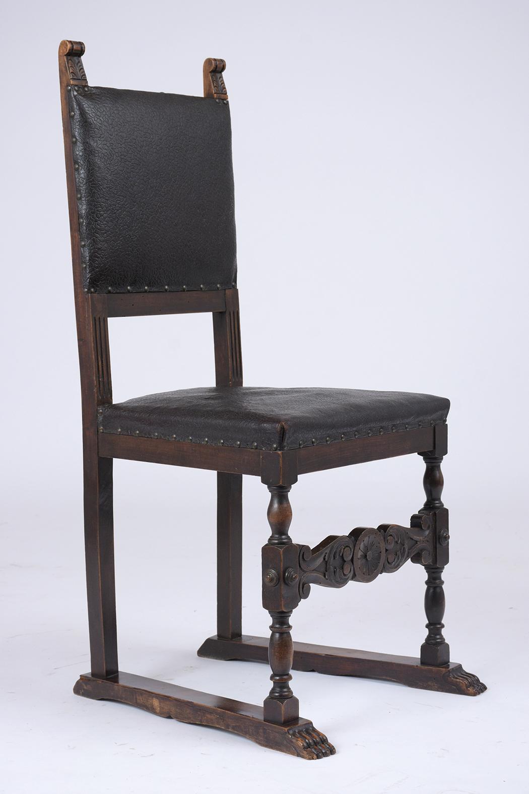 Six Italian 19th Century Leather Dining Chairs 2