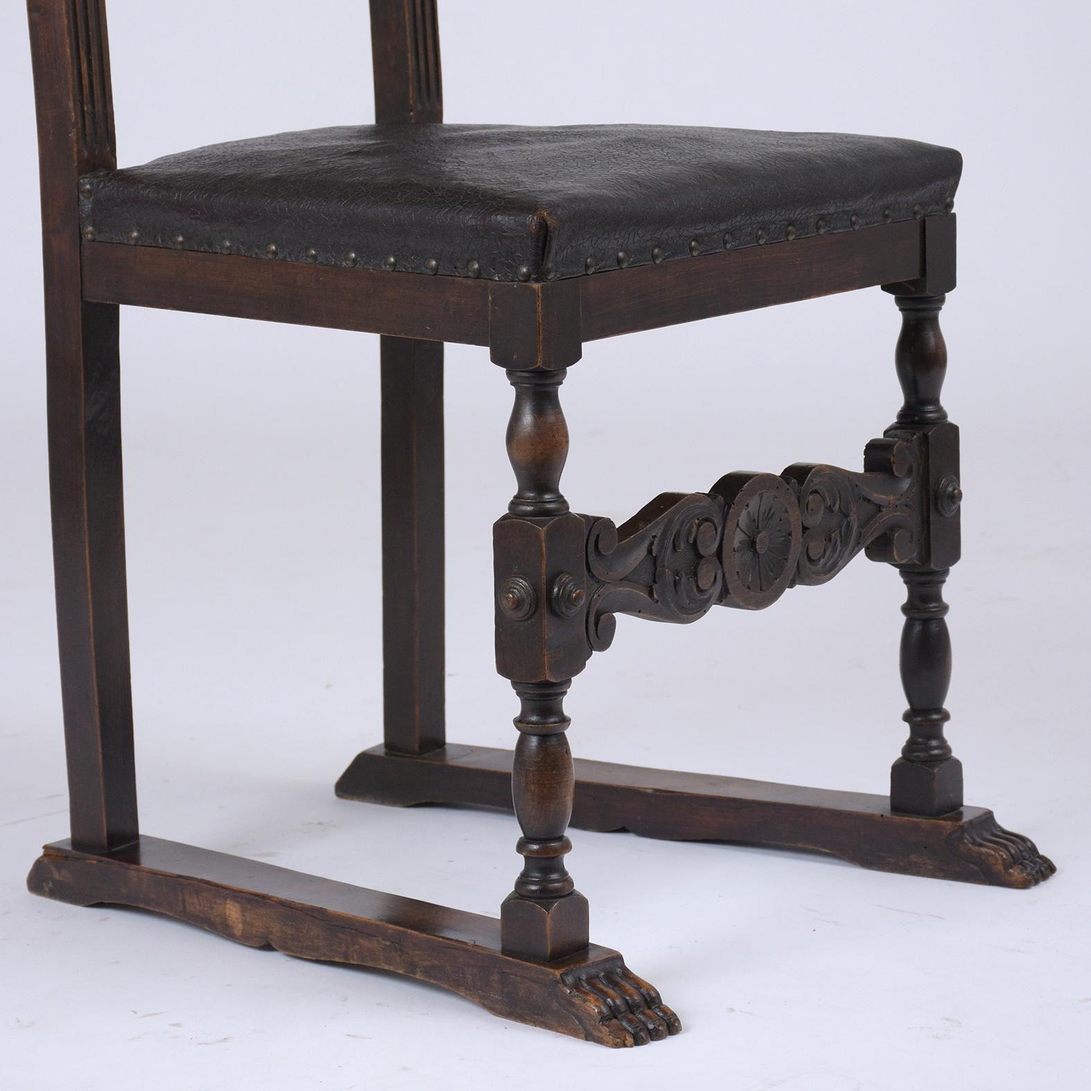 Six Italian 19th Century Leather Dining Chairs 3