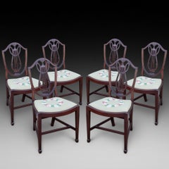 Set of Six Late 19thC Hepplewhite Mahogany Dining Chairs