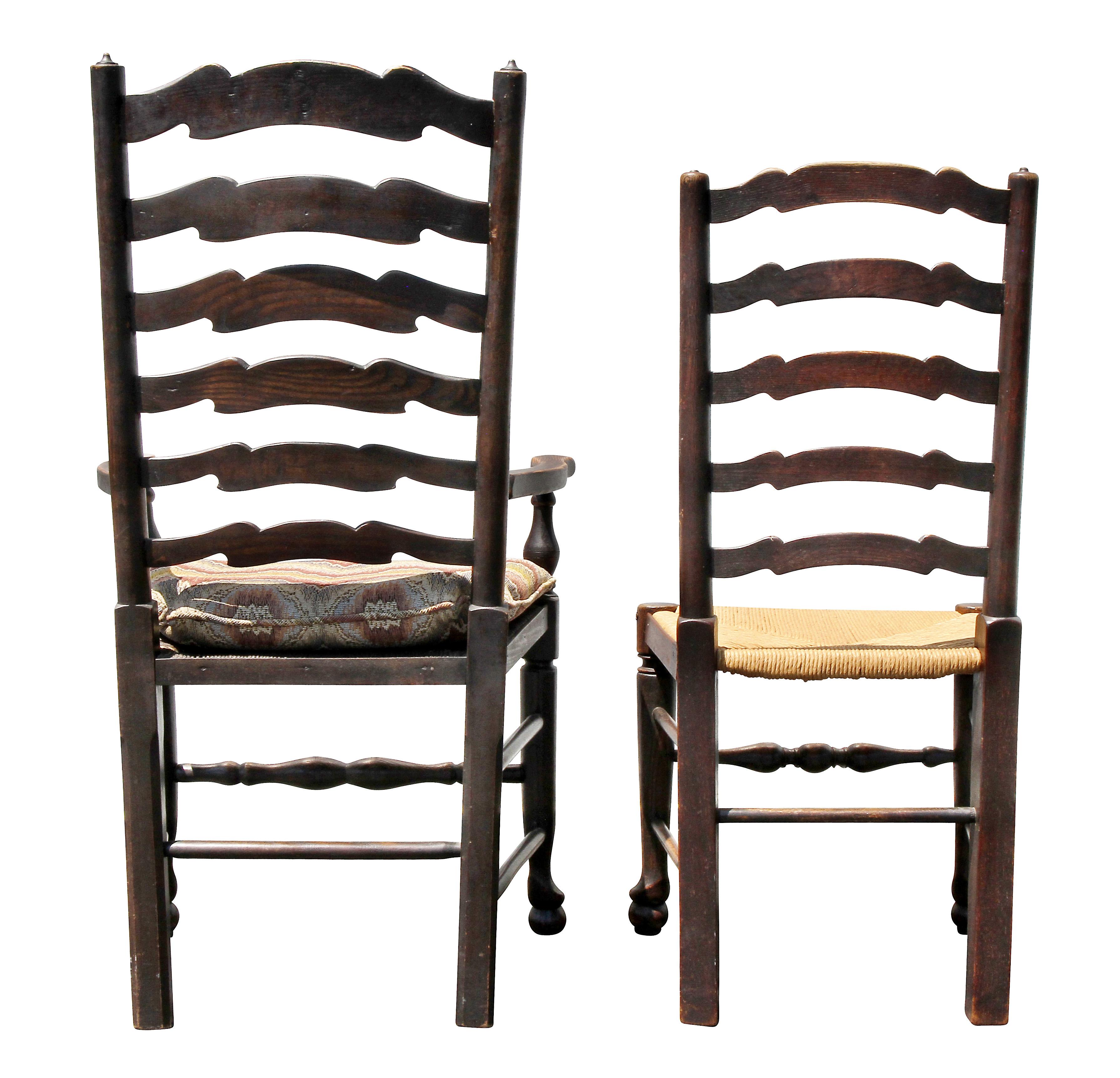 Set di sei sedie da pranzo Windsor in legno di olmo tardo georgiano in vendita 7