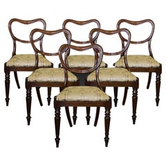 Antique Set of Six Late Regency Rosewood Dining Chairs