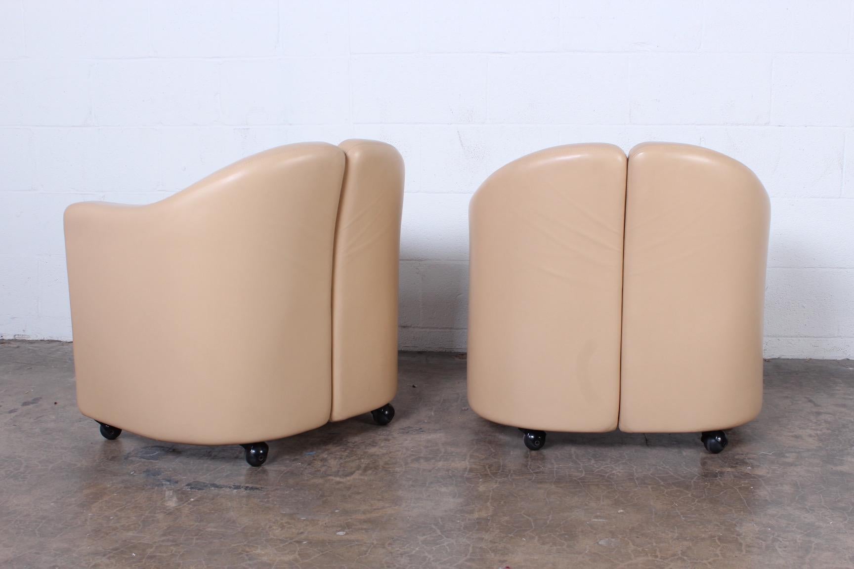 Set of Six Leather Chairs by Eugenio Gerli for Tecno 7