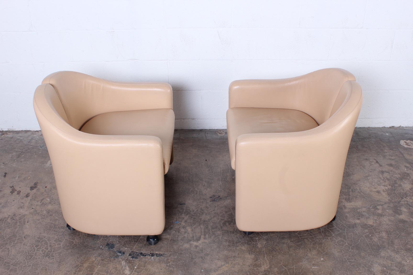 Set of Six Leather Chairs by Eugenio Gerli for Tecno 8