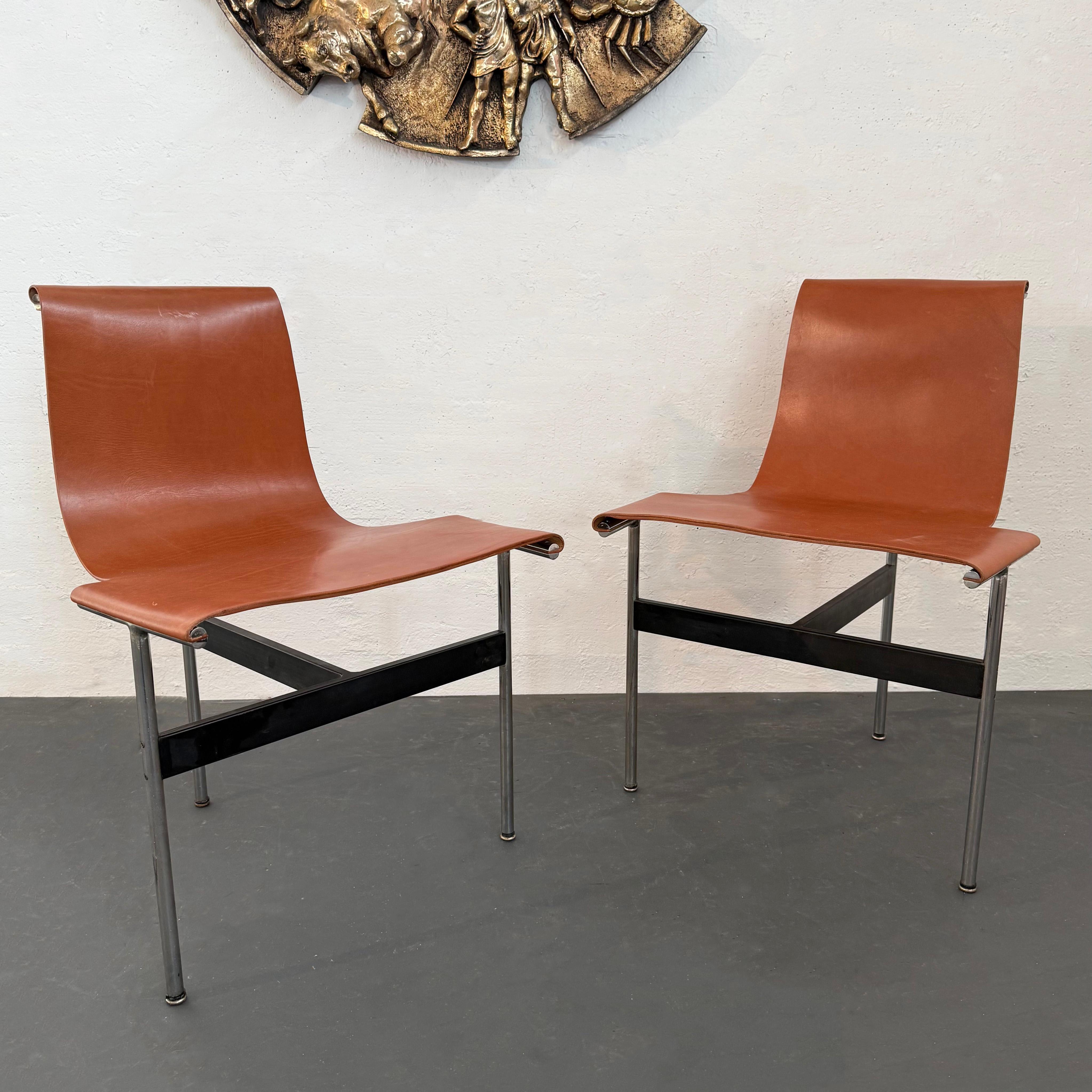 Enameled Set of Six Leather 