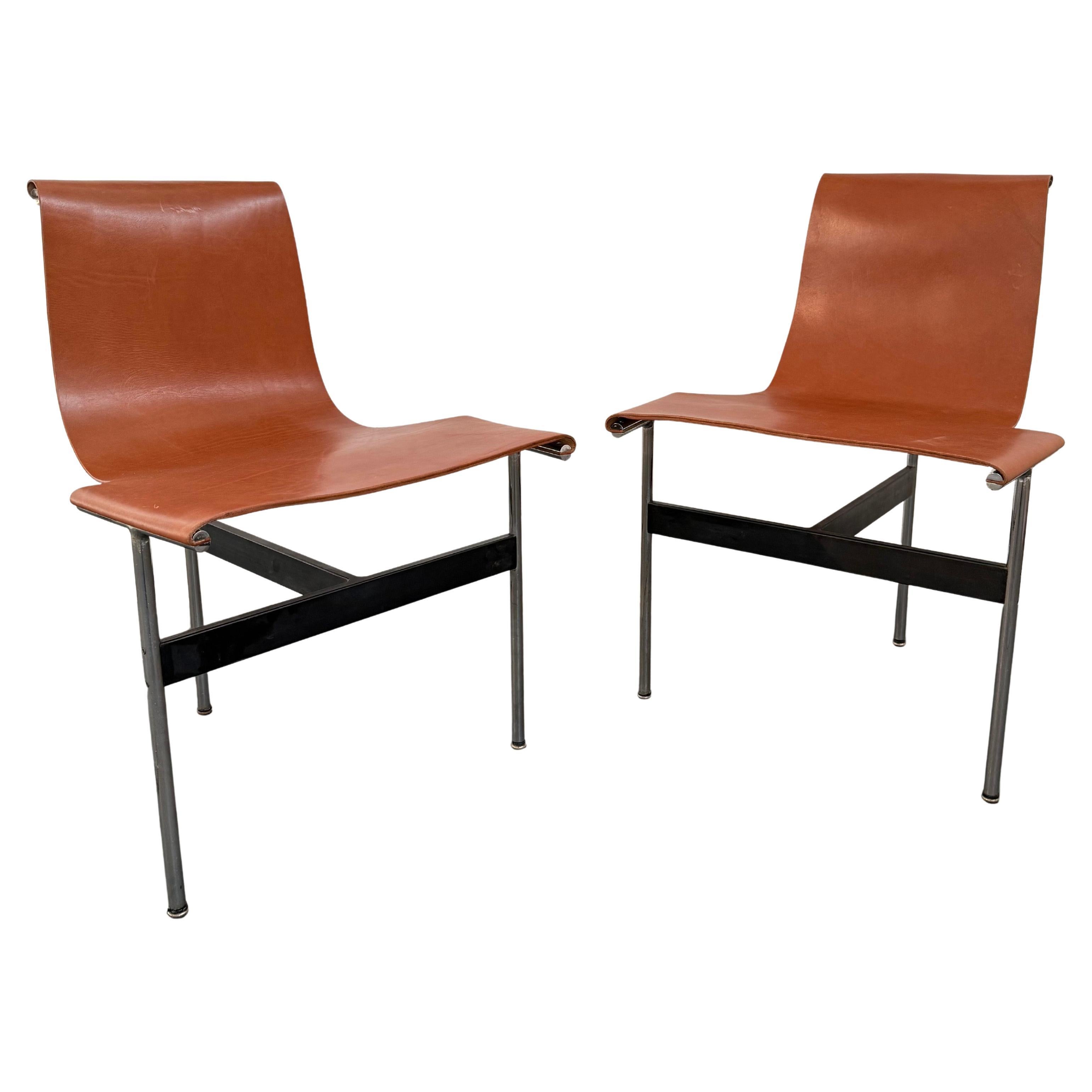Set of Six Leather "T" Chairs By Katavolos, Kelley & Littell For Laverne Inc.