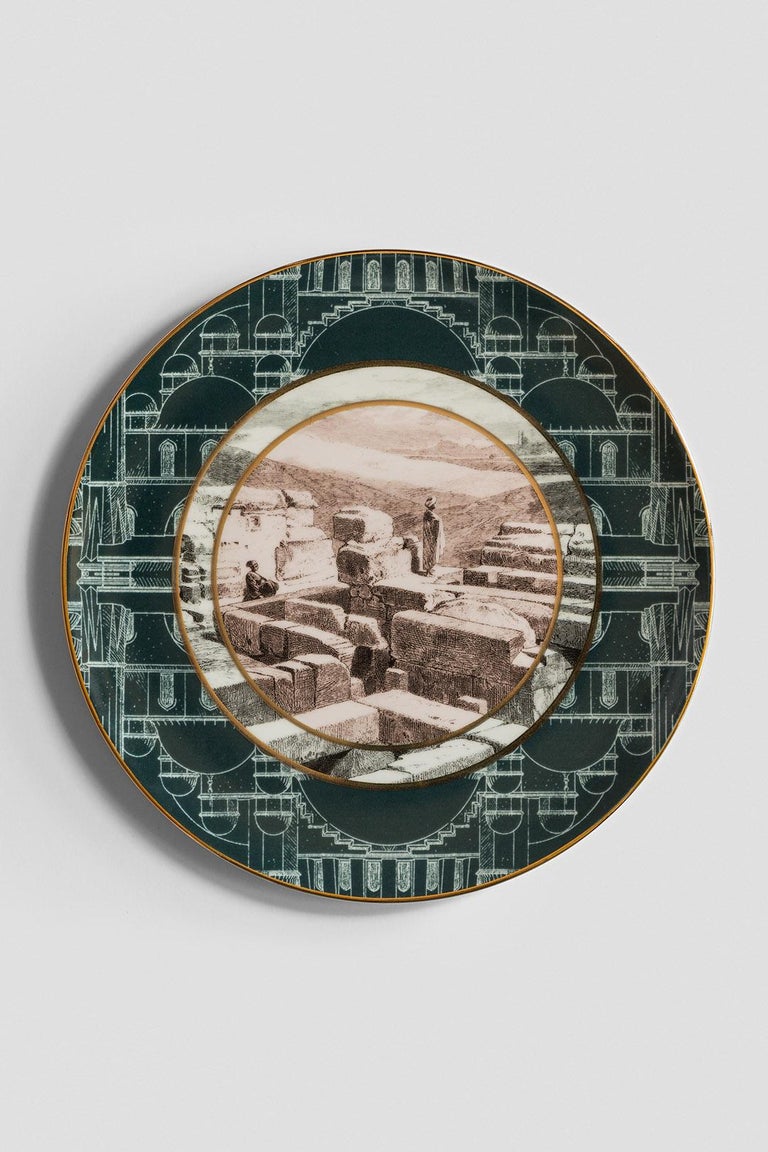 Set of Six Lebanon Porcelain Dinner Plates, Made in Italy For Sale at 1stDibs