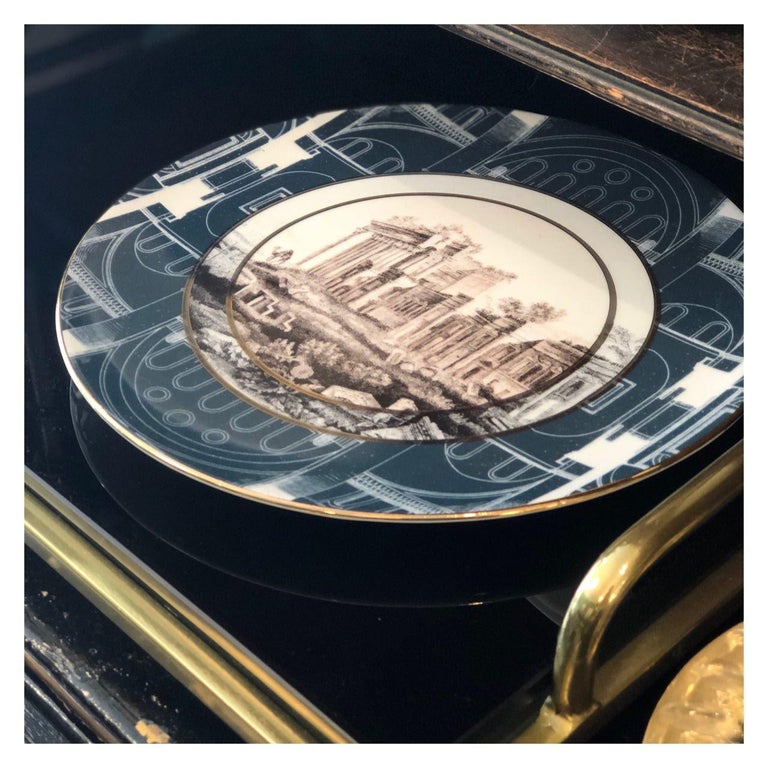 Set of Six Lebanon Porcelain Dinner Plates, Made in Italy For Sale at 1stDibs