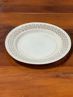 Set of Six Leeds Creamware Reticulated Plates, 18th century