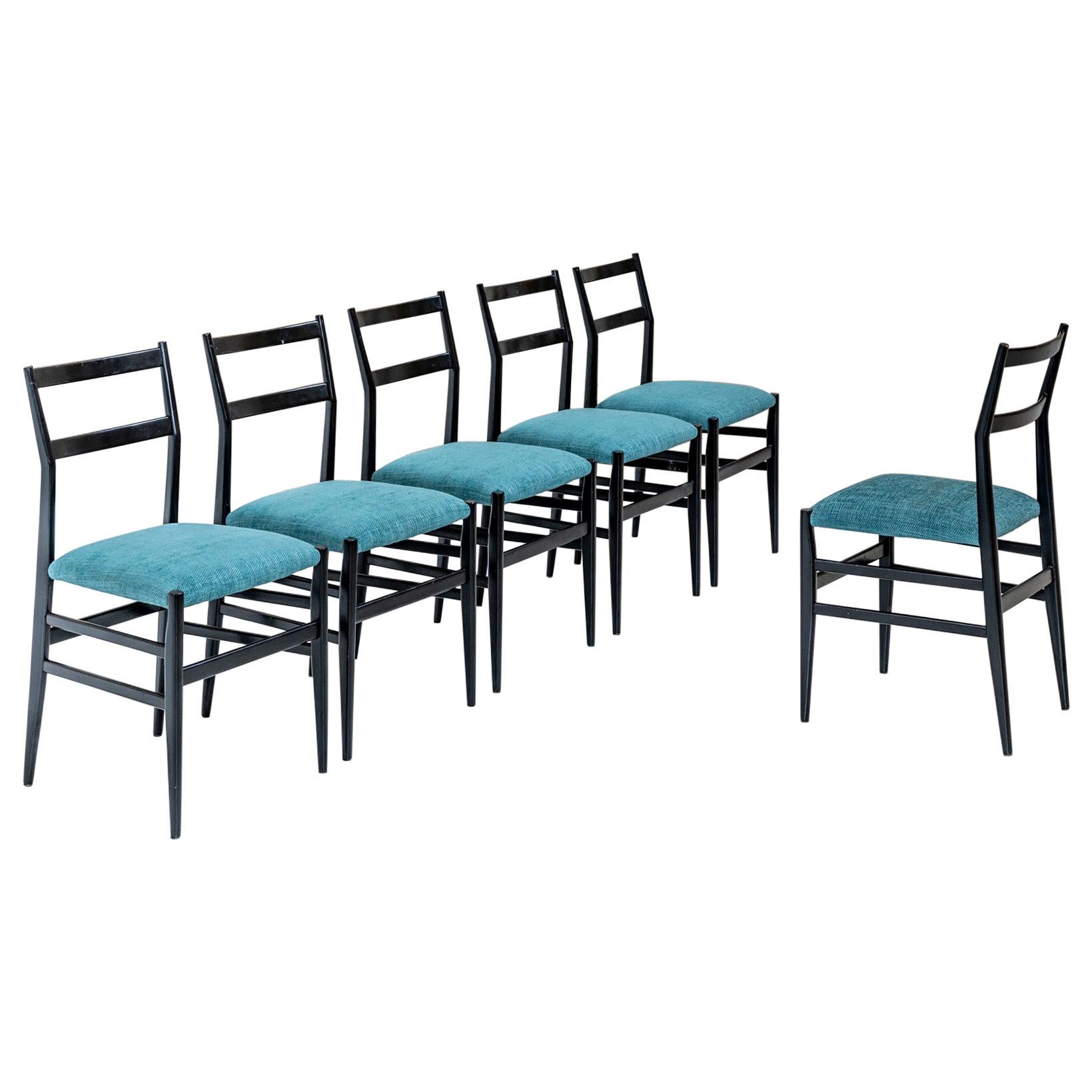 Set of Six "Leggera" Chairs by Gio Ponti For Sale