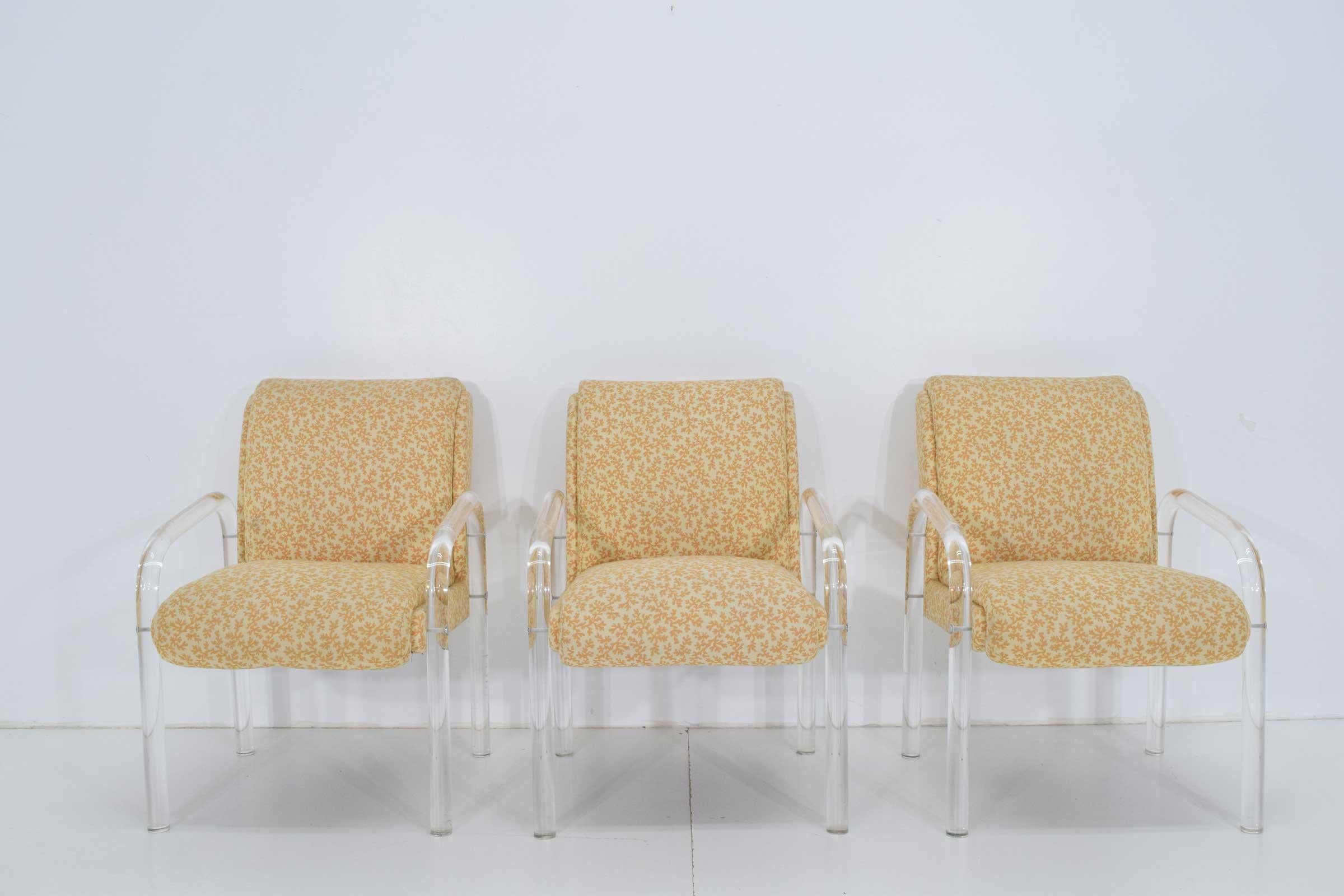 Set of Six Leon Rosen for Pace Collection Lucite Dining Chairs In Good Condition In Dallas, TX