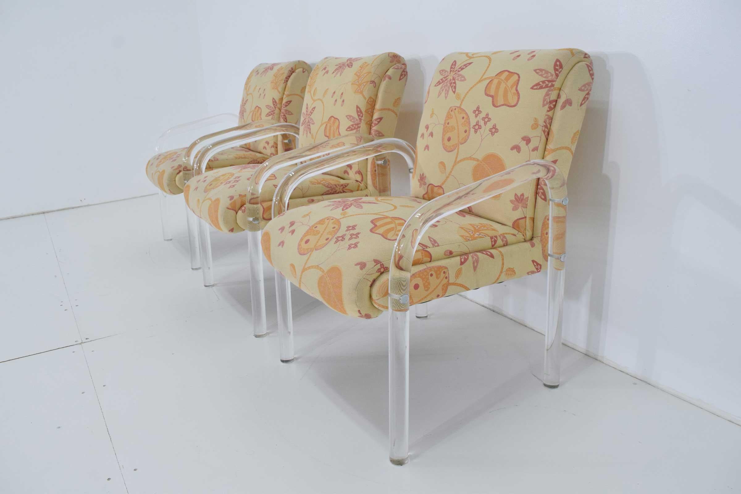 Set of Six Leon Rosen for Pace Collection Lucite Dining Chairs 2
