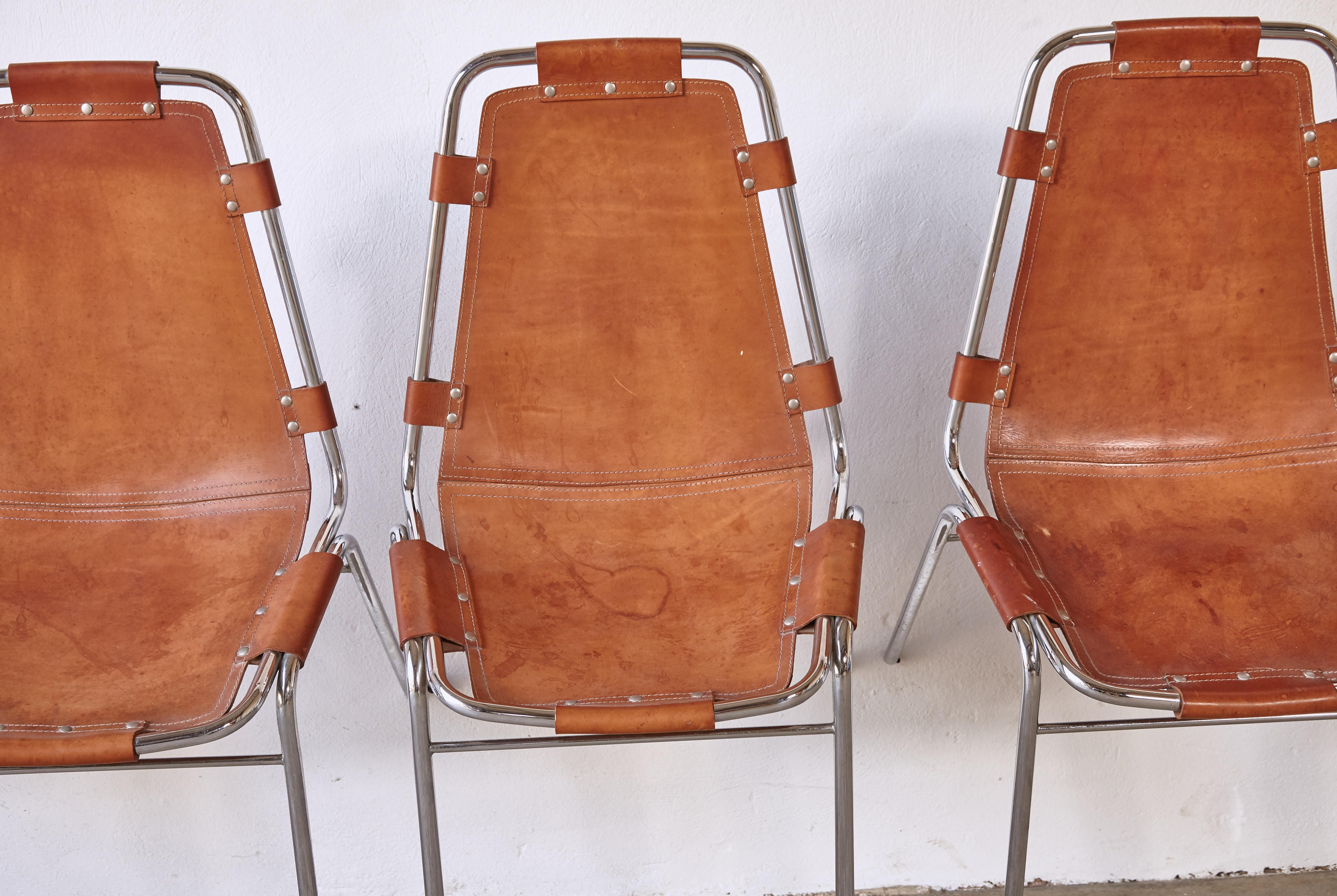 Set of Six 'Les Arcs' Chairs Selected by Charlotte Perriand, Italy/France, 1970s 5