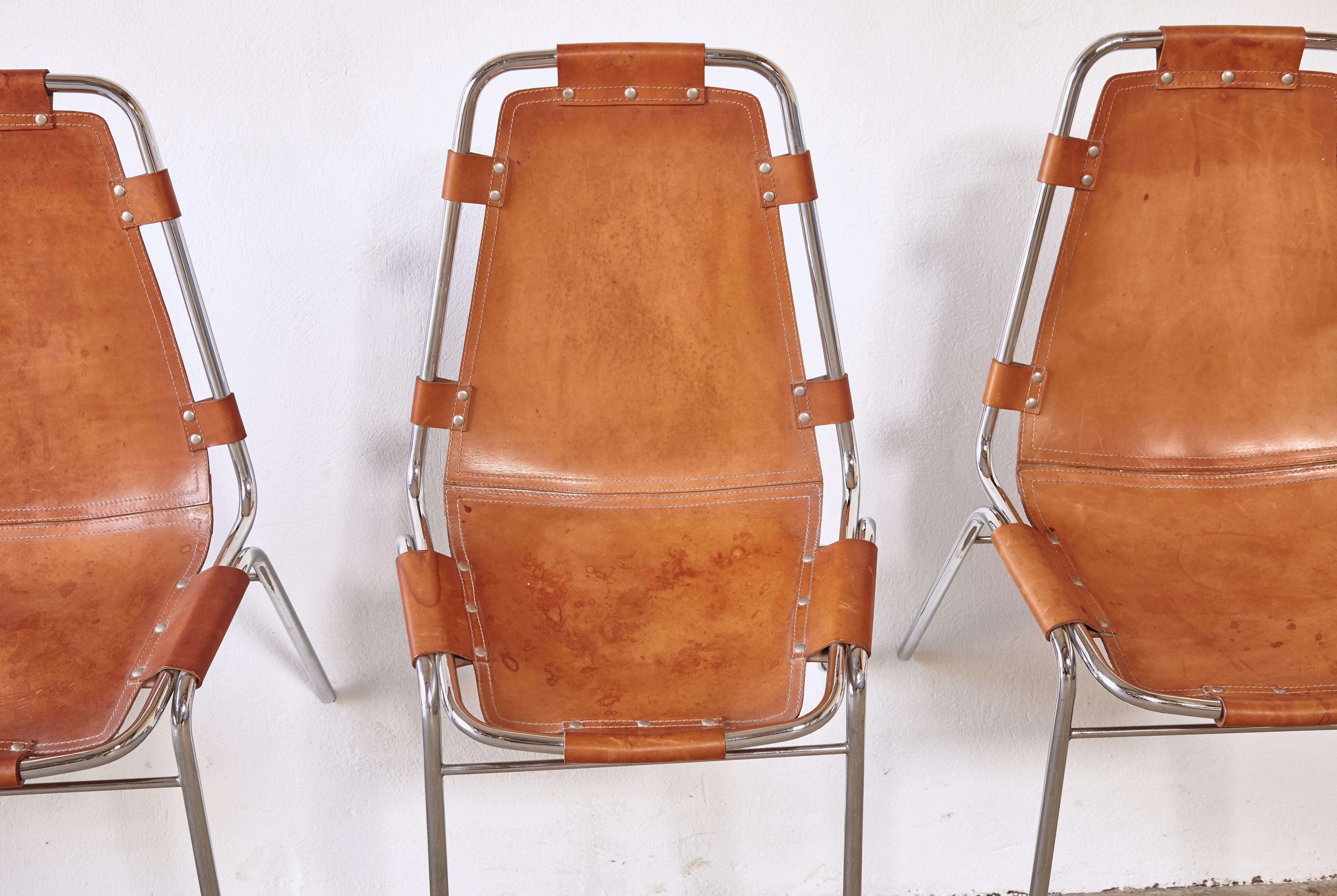 Set of Six 'Les Arcs' Chairs Selected by Charlotte Perriand, Italy/France, 1970s 7