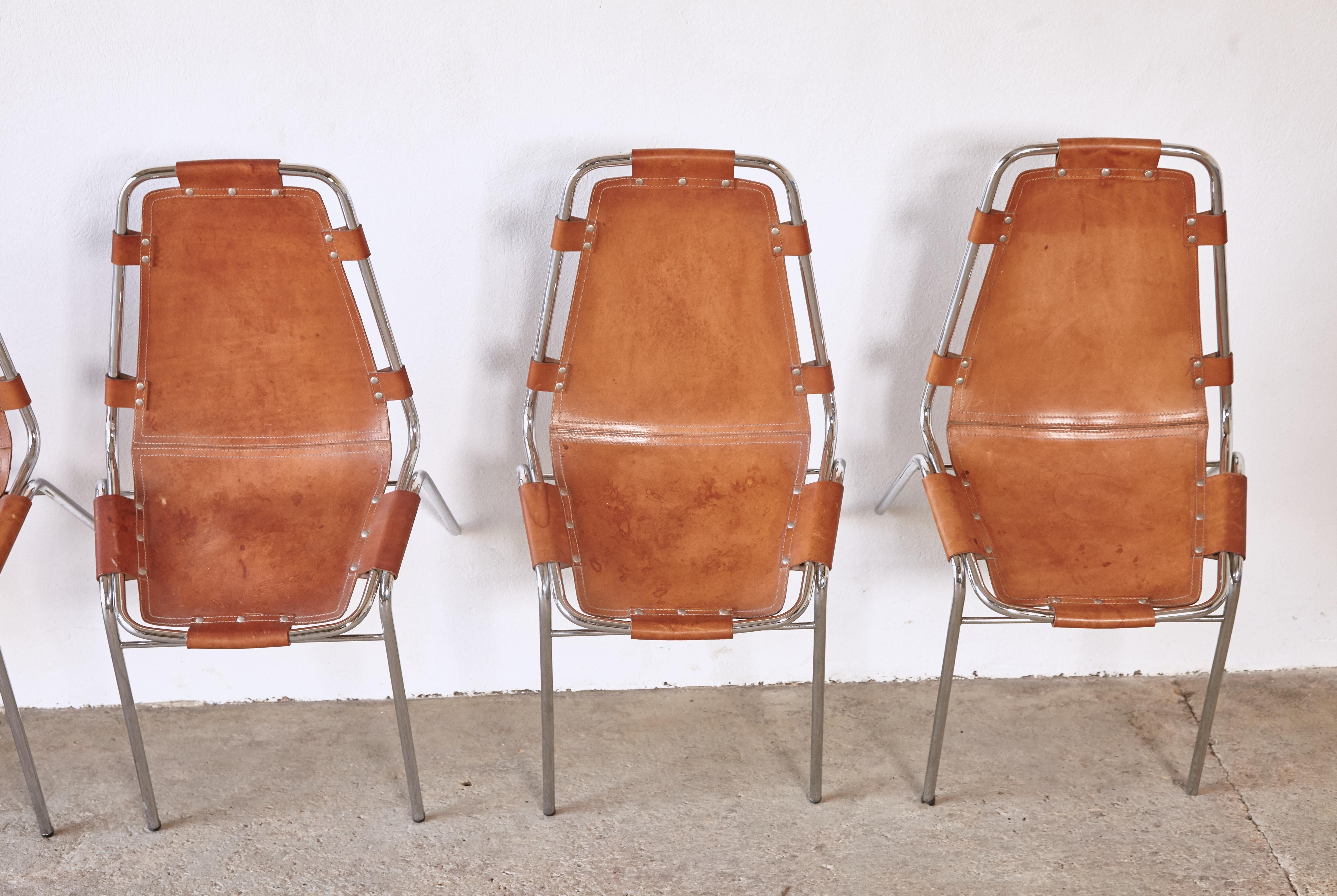 Set of Six 'Les Arcs' Chairs Selected by Charlotte Perriand, Italy/France, 1970s 2