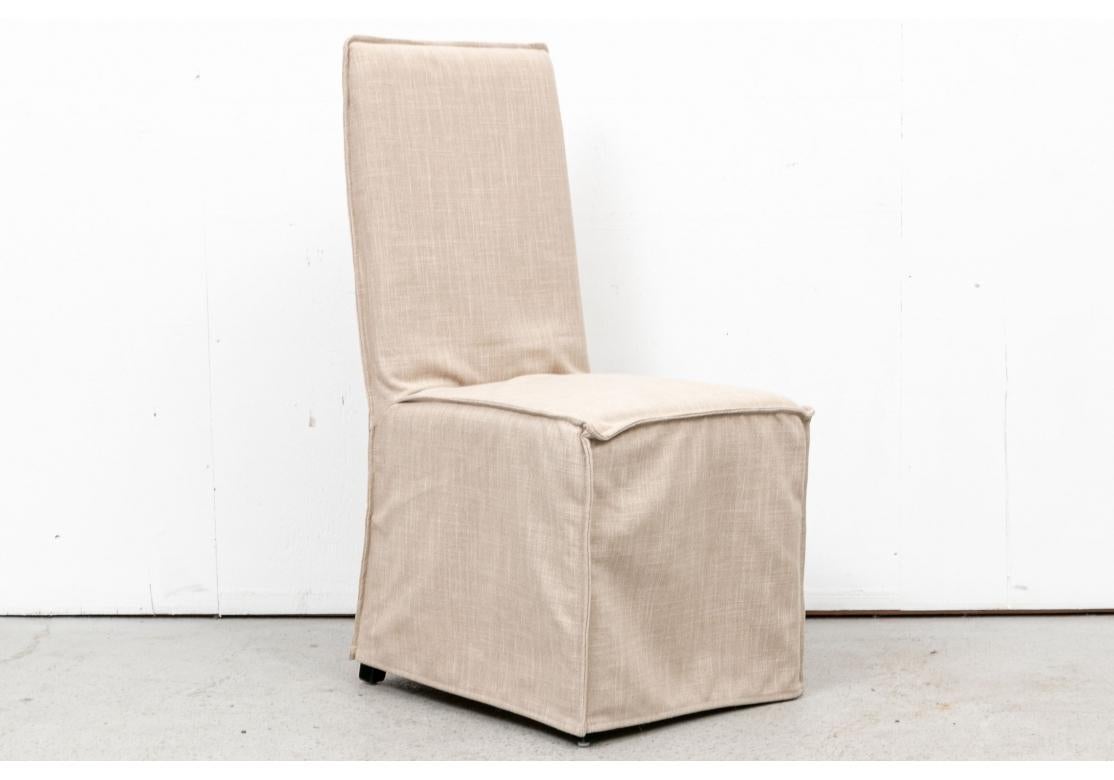slip covered dining chair