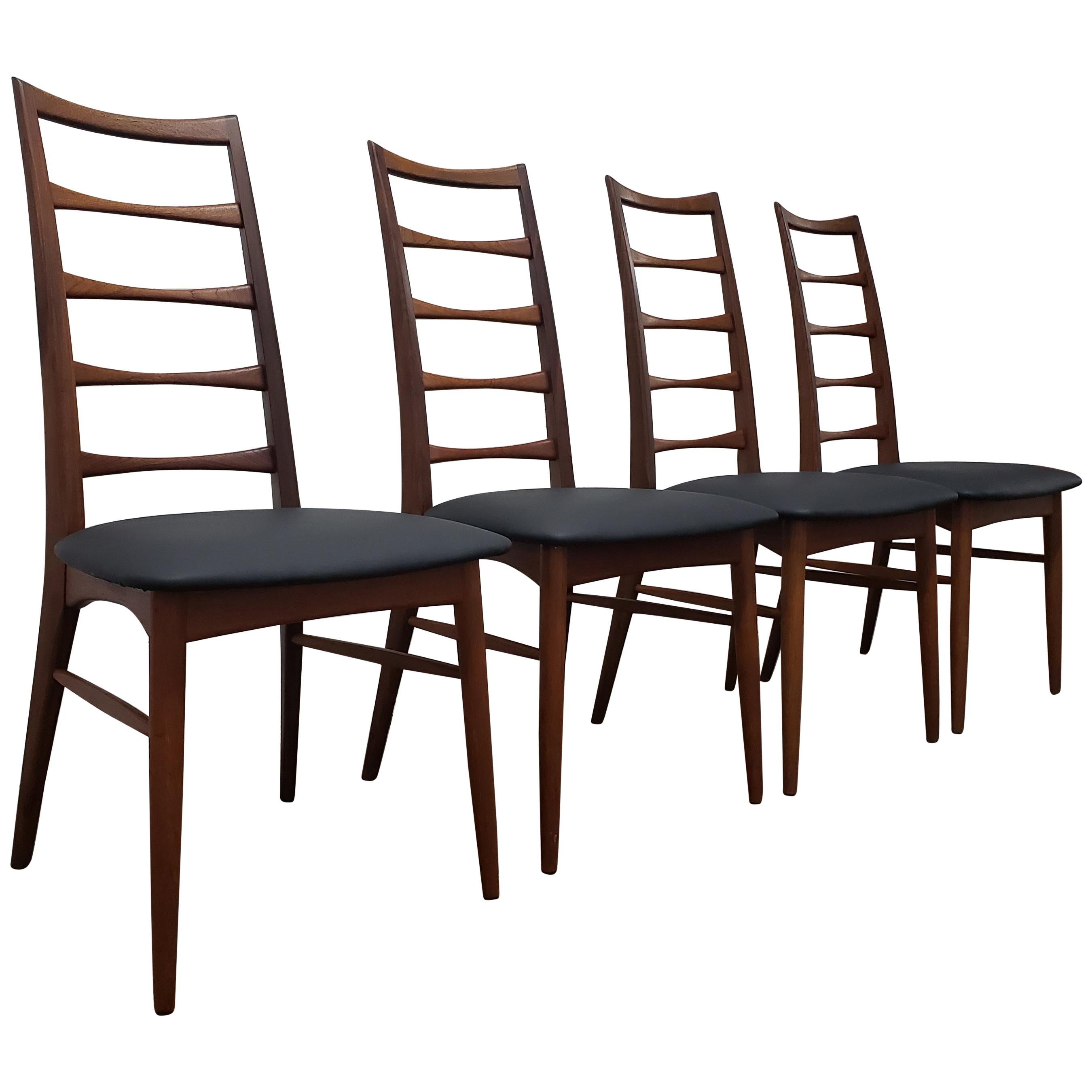 Set of Six Lis Dining Chair in Teak by Niels Koefoeds for Koefoeds Møbelfabrik