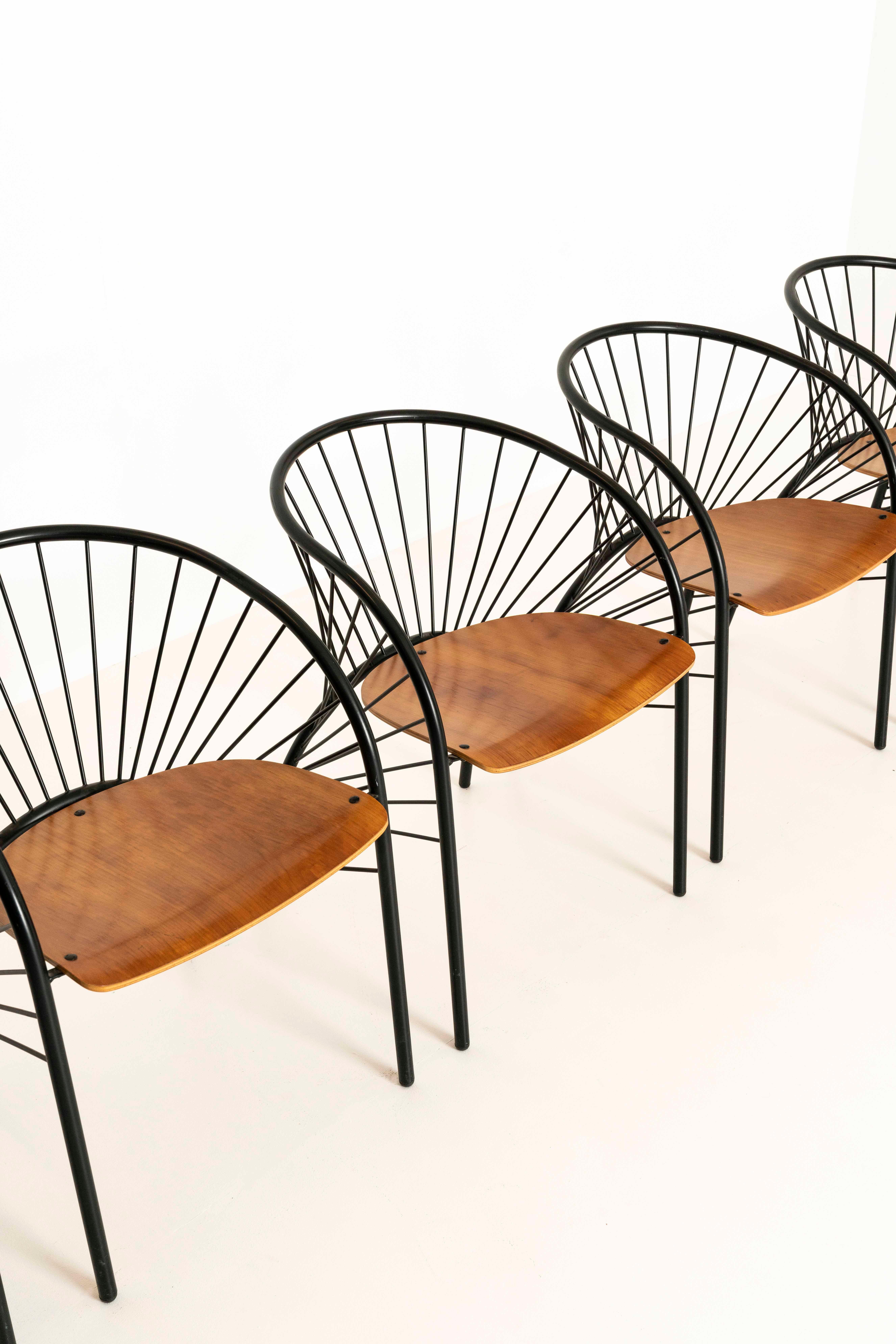 Ensemble de six chaises de salle à manger Lizie pour Pallucco de Regis Protiere, Italie, 1984 Bon état - En vente à Hellouw, NL