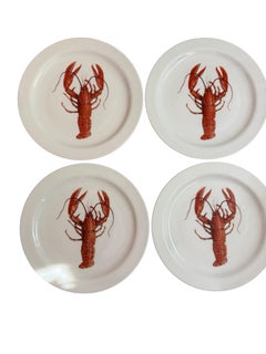 Ensemble de six assiettes à homard en porcelaine, Seltman Vohenstrauss, Allemagne années 1960