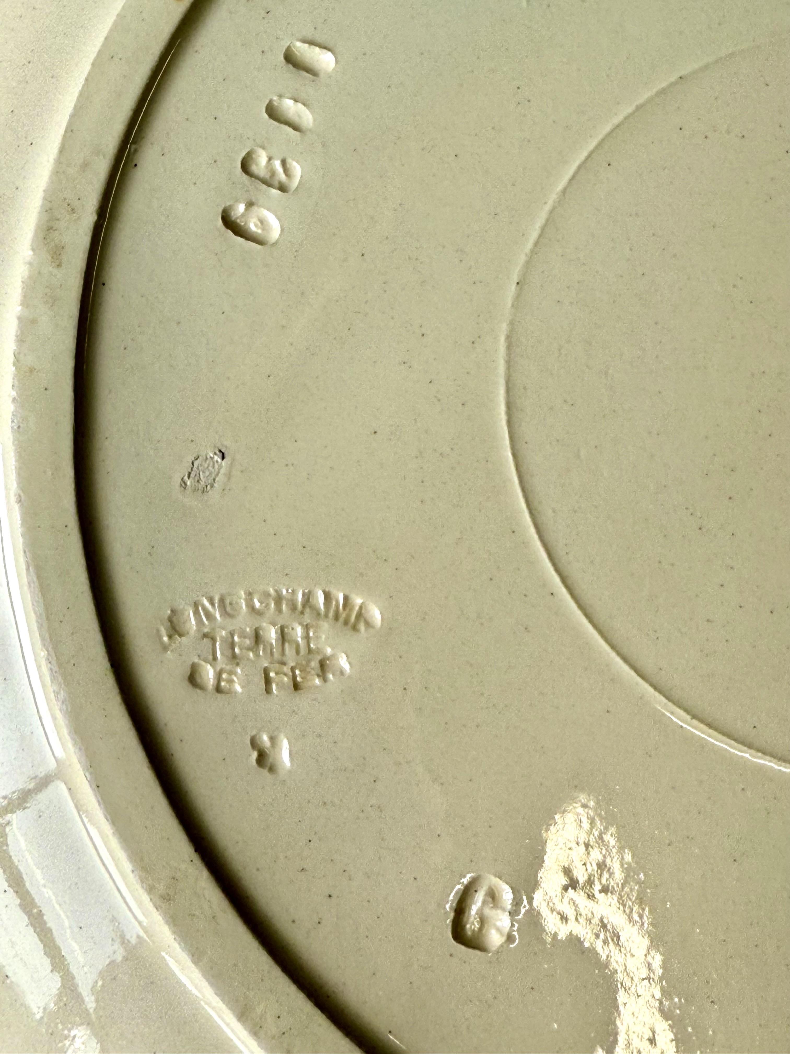 Sechser-Set Longchamp Terre de Fer Majolika-Spargelteller im Angebot 4