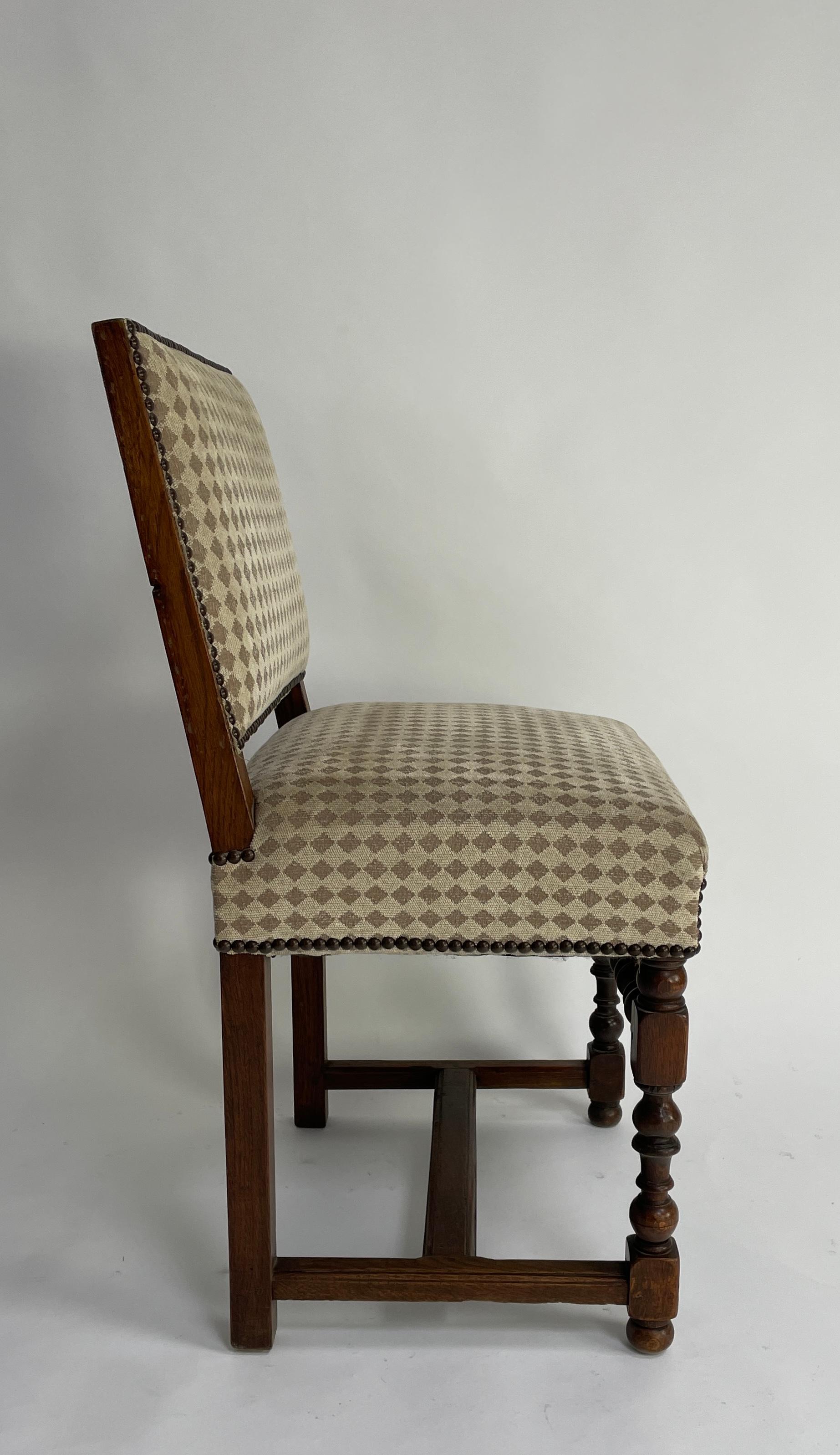 Cotton Set of Six Louis XIII Style Chairs For Sale