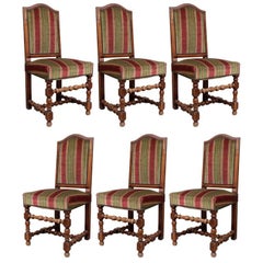 Set of Six Louis XIII Style Dining Chairs